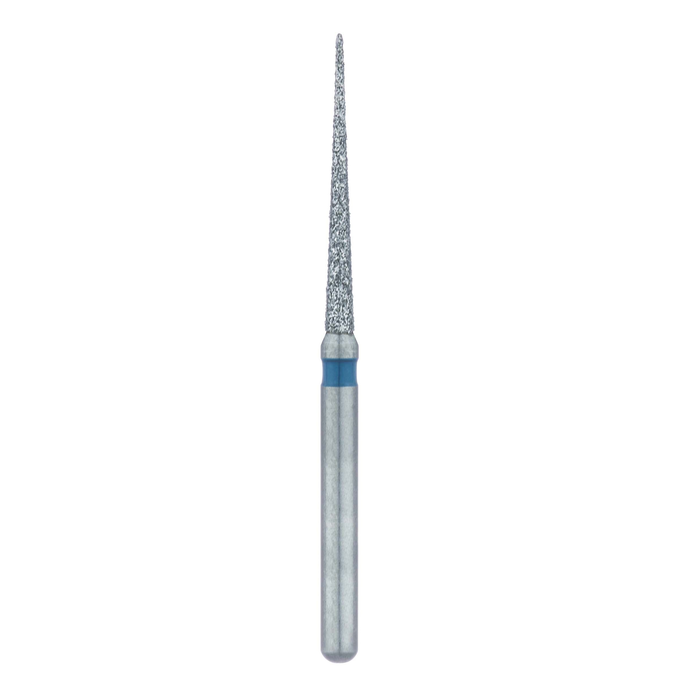 Meisinger 859L-012-FG Diamond Bur, Medium Grit, Blue Ring, Long Needle, Point End, Friction Grip, 1.2 mm Head Diameter, 12.0 mm Head Length, 5/Pkg thumbnail 2