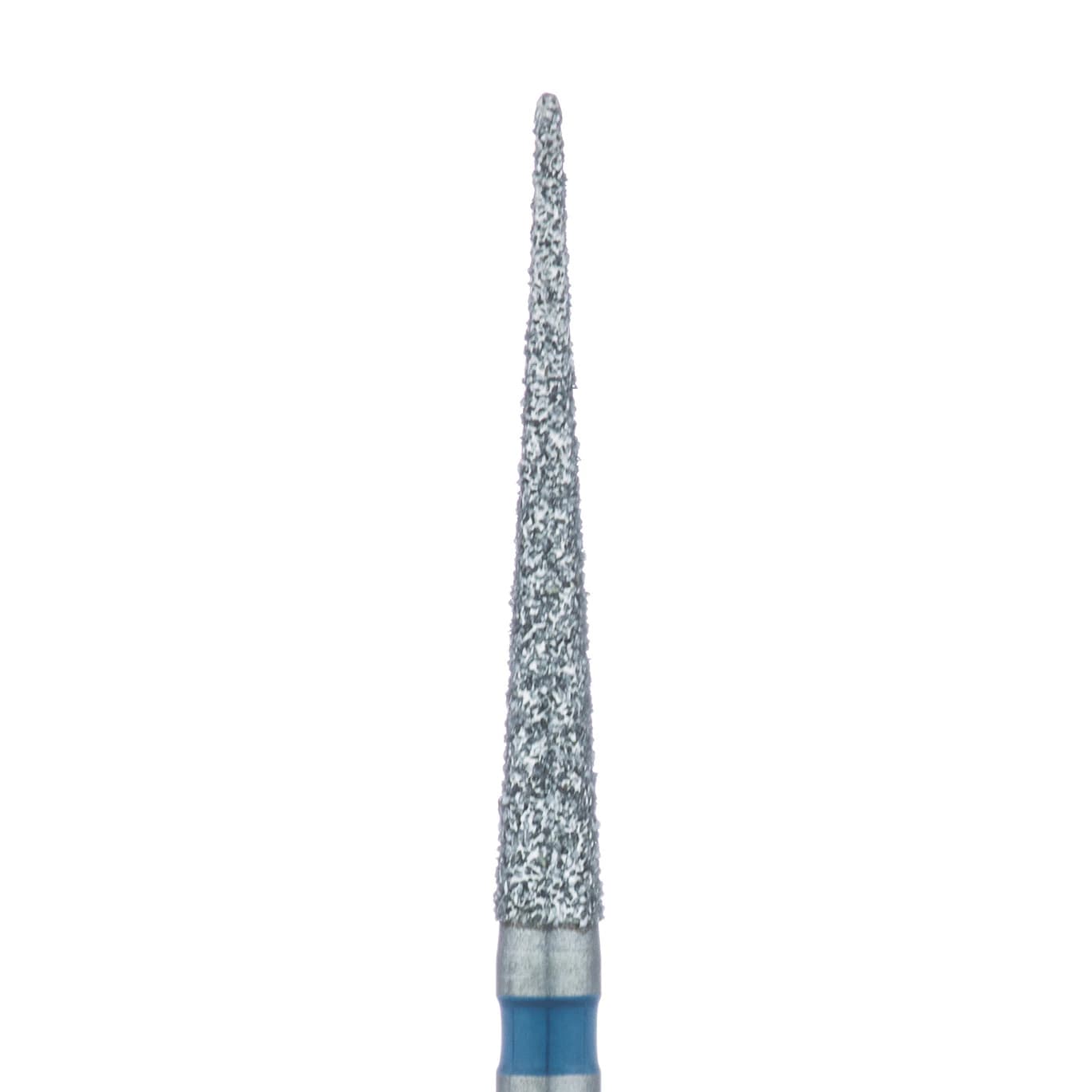 Meisinger 859L-016 FG Diamond Bur, Medium Grit, Blue Ring, Long Shank, Needle Shape, 1.6 mm, Pack of 5 - Meisinger Diamond, FG, Long Shank, Medium, Blue, Needle, 859L-016, Pkg/5 - Image 1