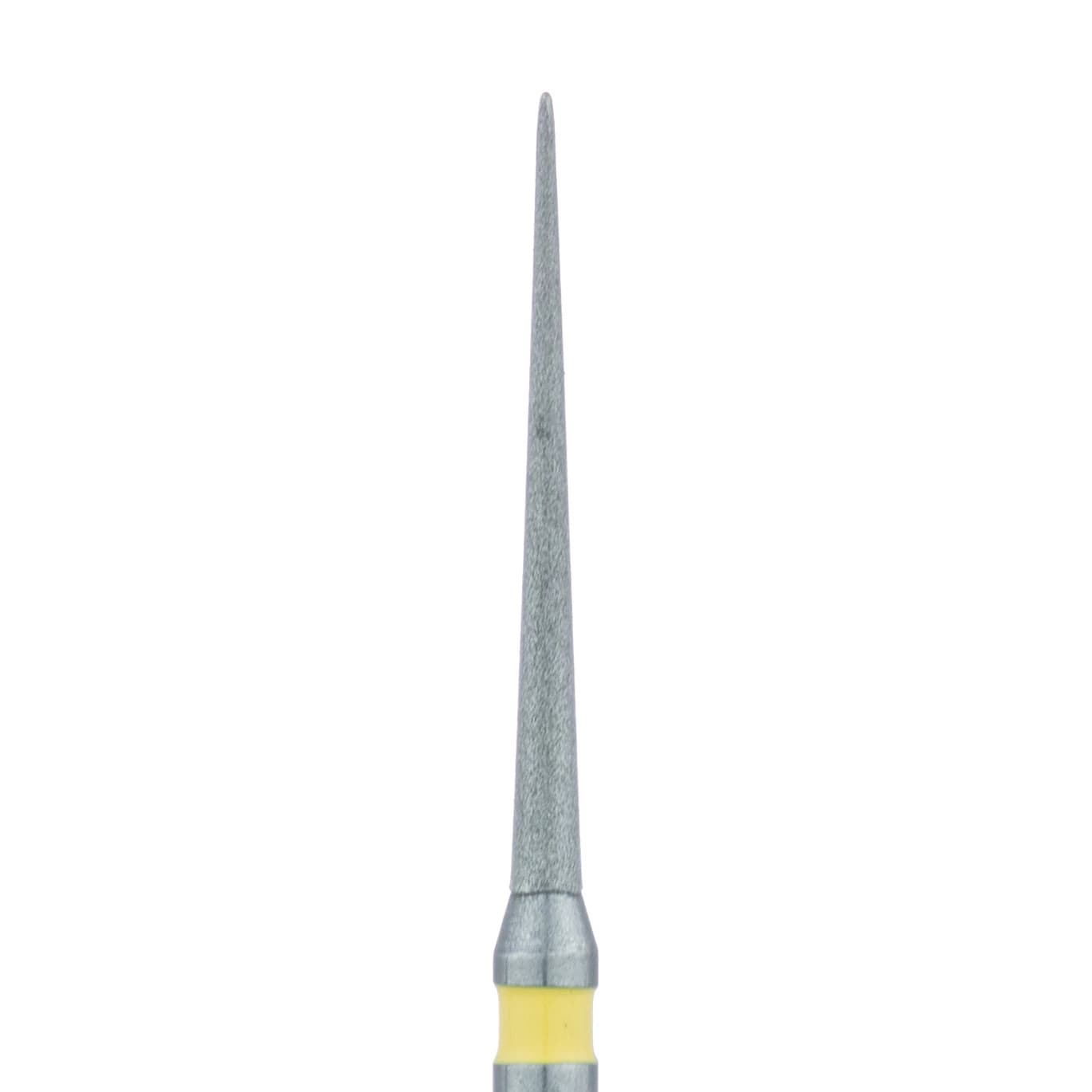 Meisinger 859LC-010 FG Diamond Bur, Extra Fine (Yellow), Long Shank, Needle Shape, 1.0 mm, 5/Pack - Meisinger Diamond, FG, Long Shank, Extra Fine, Yellow, Needle, 859LC-010, Pkg/5 - Image 1