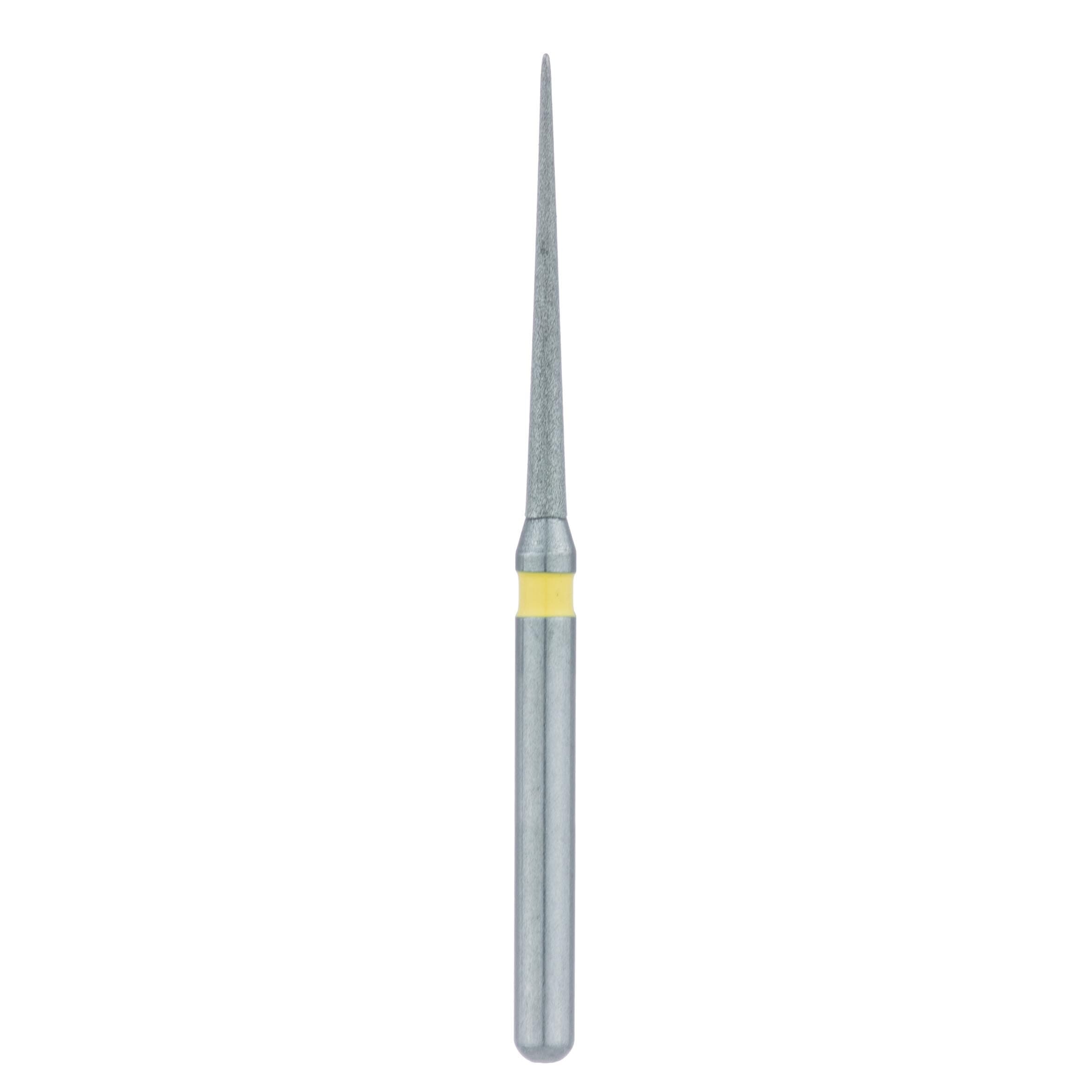 Meisinger 859LC-010 FG Diamond Bur, Extra Fine (Yellow), Long Shank, Needle Shape, 1.0 mm, 5/Pack thumbnail 2