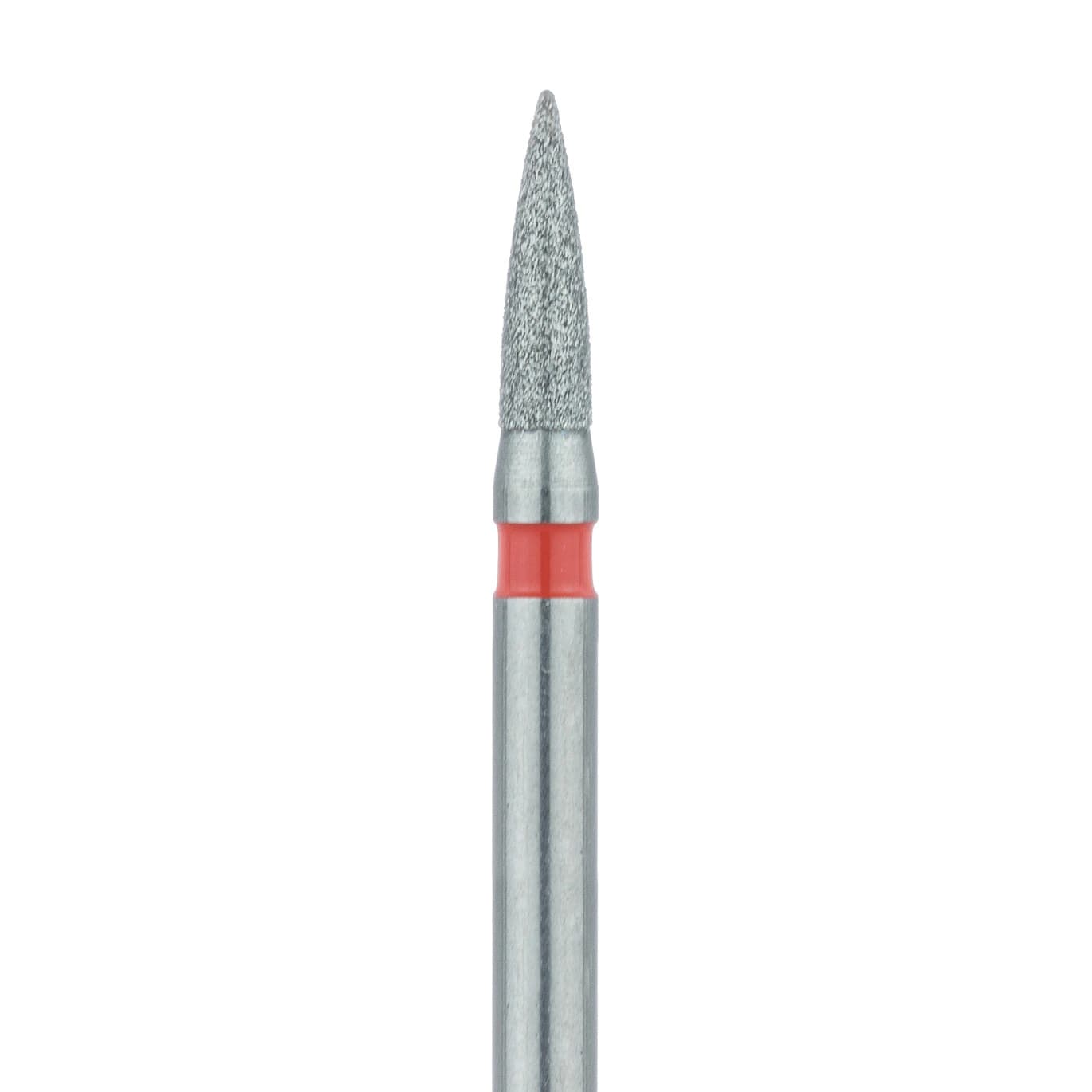 Meisinger 861F-014-FG Fine Diamond Bur, Flame Shape, Friction Grip, 1.4 mm Diameter, 5/Pack - #861F-014 Fine Diamond Bur Flame FG Pack of 5 - Image 1