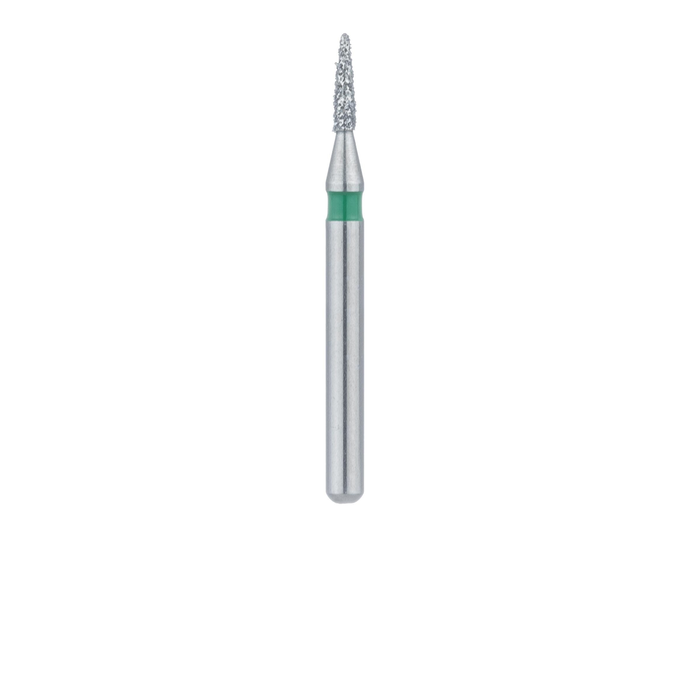 Meisinger 861G-010-FG Diamond Bur, FG, Coarse (Green), Flame, Point End, 1.0 mm Head Diameter, 5.0 mm Head Length, 5/Pkg thumbnail 2