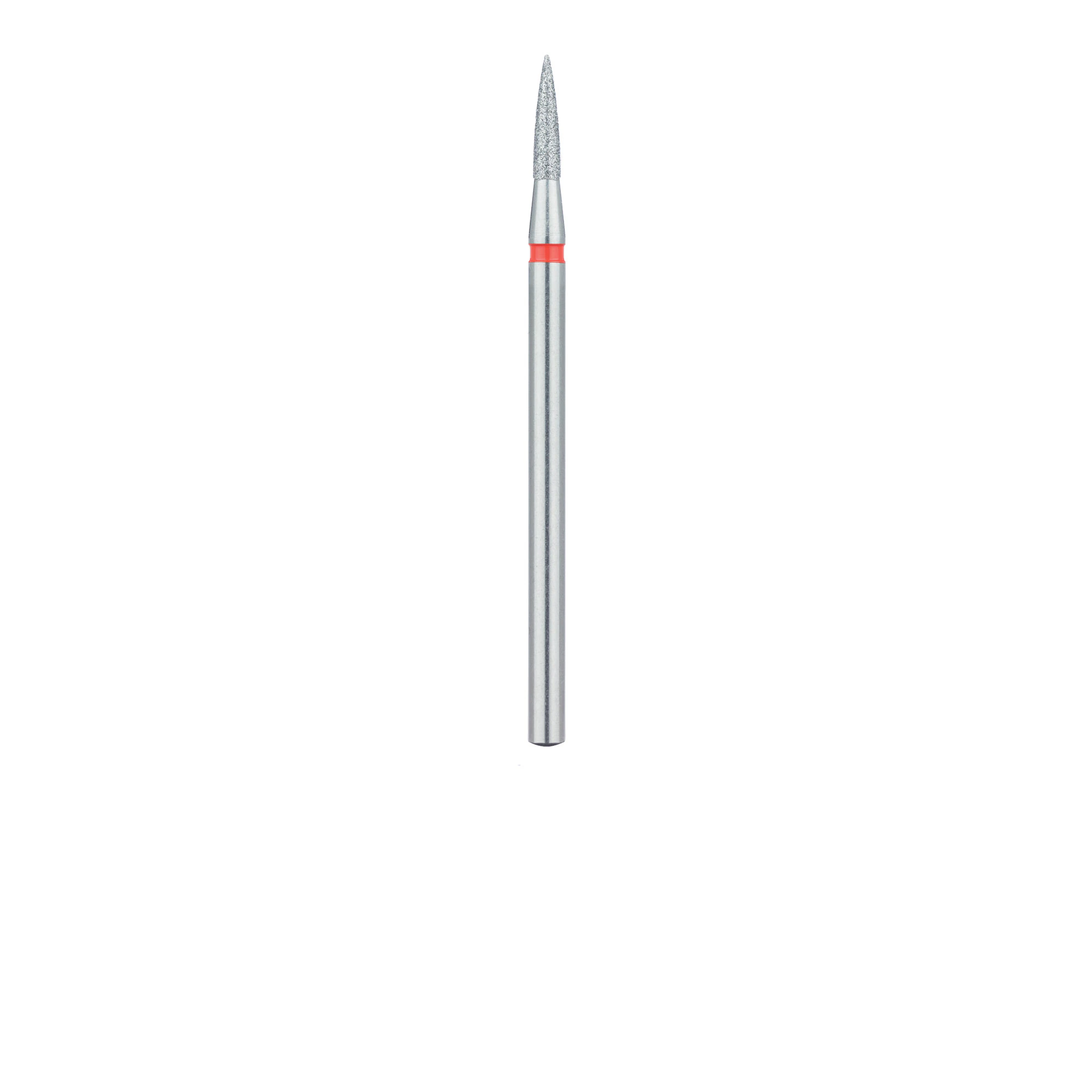 Meisinger 862F-016-HP Fine Diamond Bur, Flame Shape, 1.6 mm Diameter, 8 mm Working Length, HP Shank, Red Ring, 5/Pack thumbnail 2