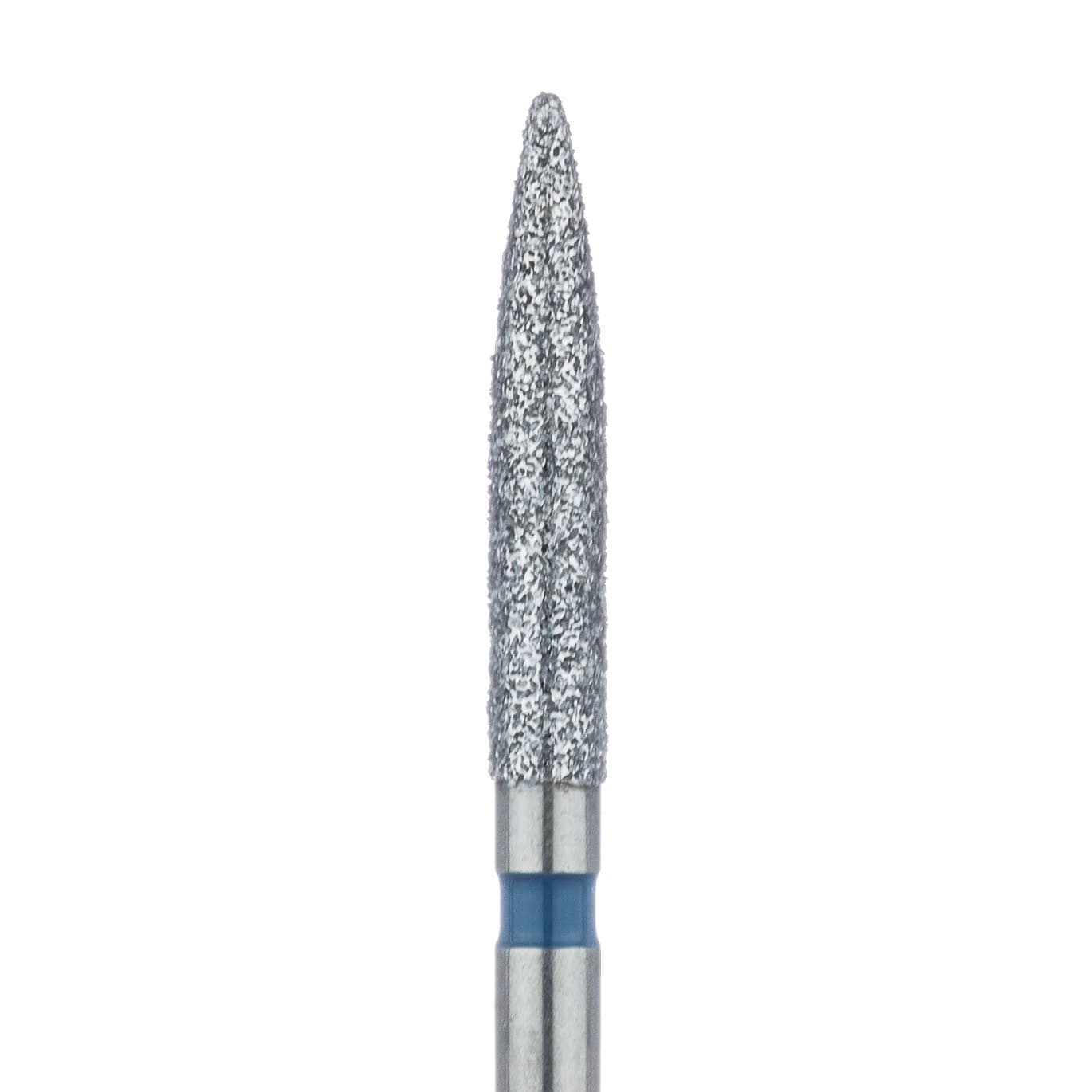 Meisinger 863-018-FG Medium Diamond Bur, Long Flame, Friction Grip, 1.8 mm Diameter, 10 mm Working Length, 5/Pack - #863-018 Medium Diamond Bur Long Flame FG Pack of 5 - Image 1