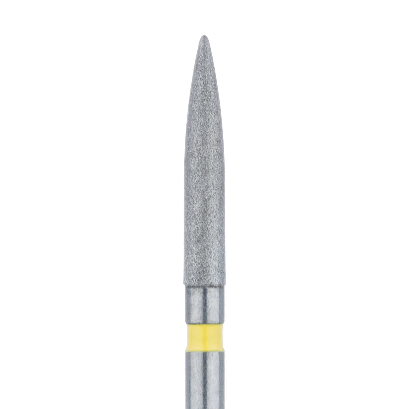 Meisinger Diamond Bur, FG, Extra Fine (Yellow), Long Flame, 1.6mm, 863C-016, Pkg/5 - Meisinger Diamond, FG, Extra Fine, Yellow, Needle, 863C-016, Pkg/5 - Image 1