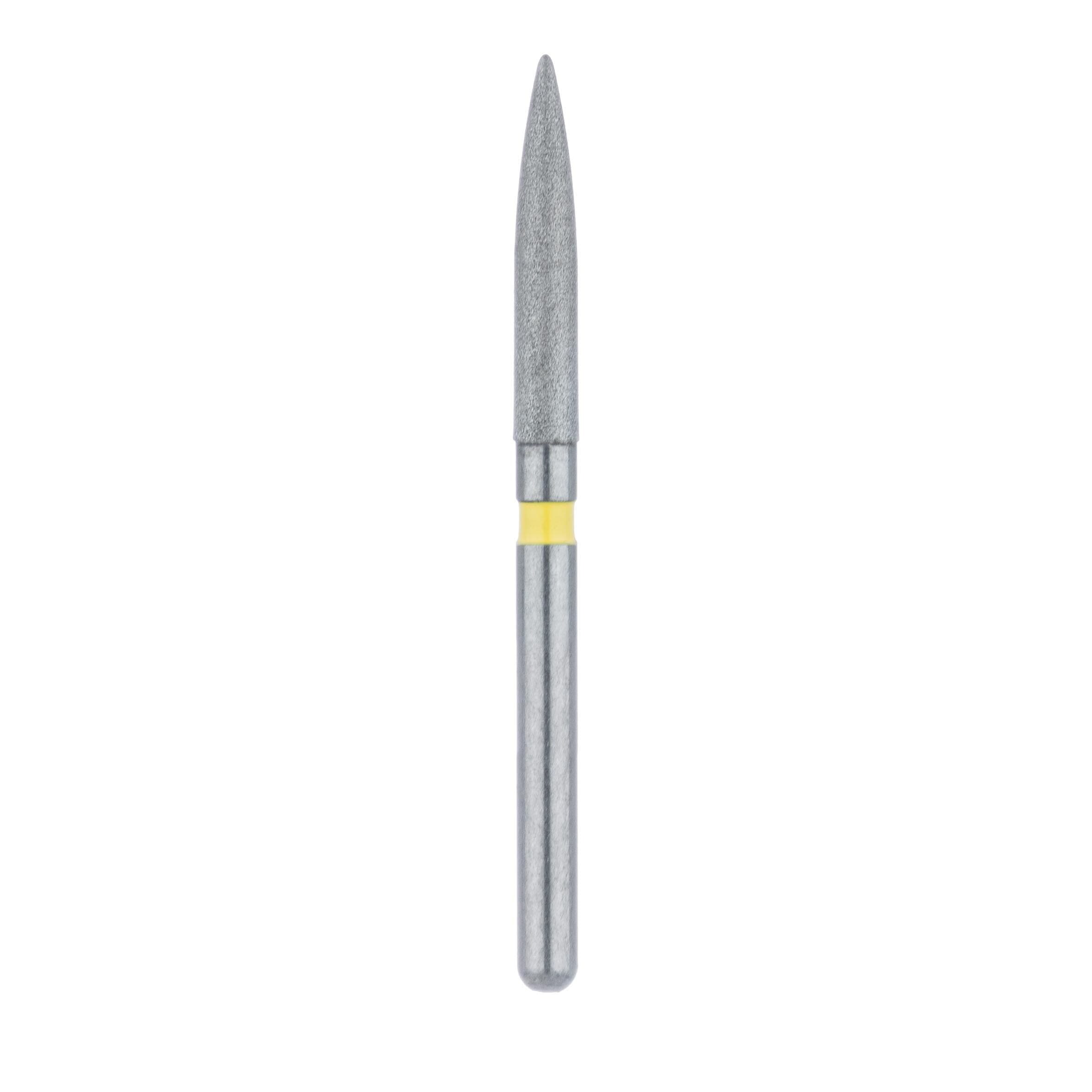 Meisinger Diamond Bur, FG, Extra Fine (Yellow), Long Flame, 1.6mm, 863C-016, Pkg/5 thumbnail 2