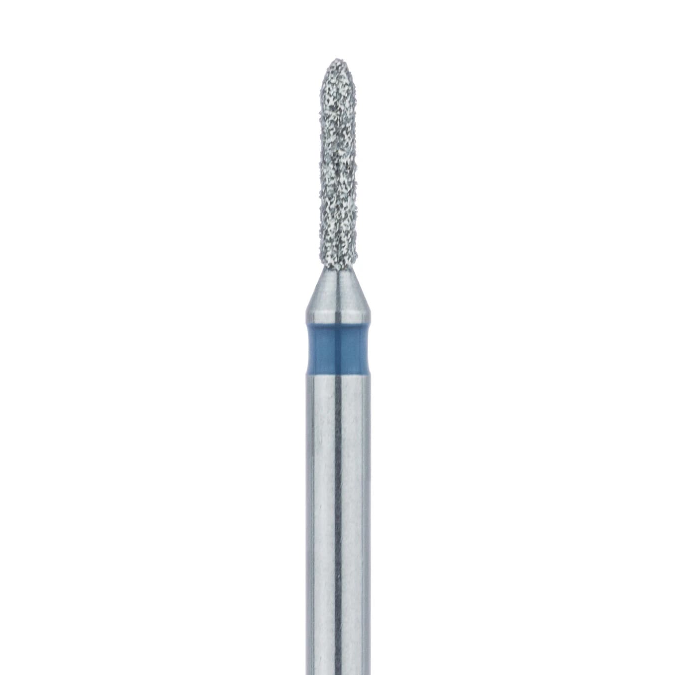 Meisinger 866-009-FG Diamond Bur, Medium Grit, Torpedo/Cylinder, Bevel End, Friction Grip, 0.9 mm Head Diameter, 5.0 mm Head Length, Blue Ring, 5/Pkg - Diamond Instruments – FG, Medium, Blue, Cylinder, Bevel End, 5/Pkg - 866-009-FG, 0.9 mm Head Diameter, 5.0 mm Head Length - Image 1