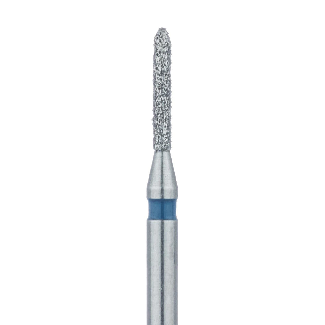 Meisinger 867-009-FG Medium Grit Diamond Bur, Torpedo/Cylinder with Bevel End, Friction Grip, 0.9 mm Head Diameter, 6.0 mm Head Length, Blue Ring, 5/Pkg - Diamond Instruments – FG, Medium, Blue, Cylinder, Bevel End, 5/Pkg - 867-009-FG, 0.9 mm Head Diameter, 6.0 mm Head Length - Image 1