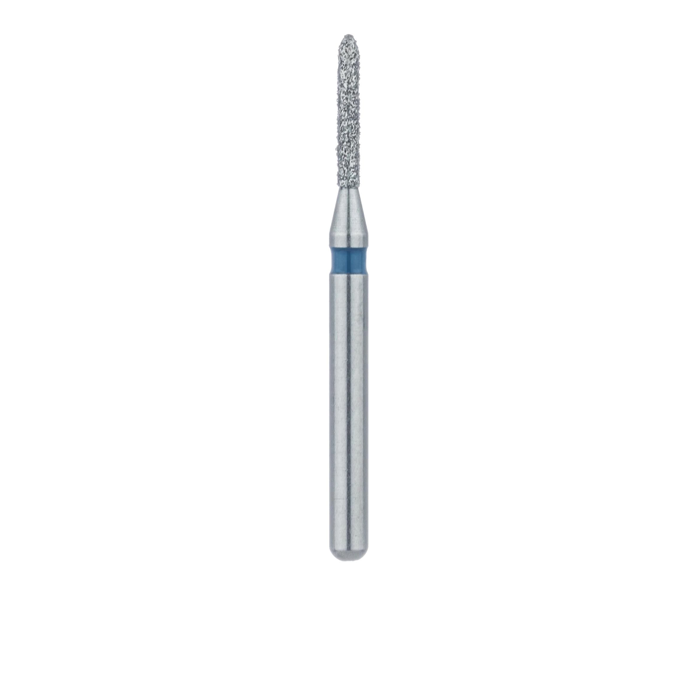 Meisinger 867-009-FG Medium Grit Diamond Bur, Torpedo/Cylinder with Bevel End, Friction Grip, 0.9 mm Head Diameter, 6.0 mm Head Length, Blue Ring, 5/Pkg thumbnail 2