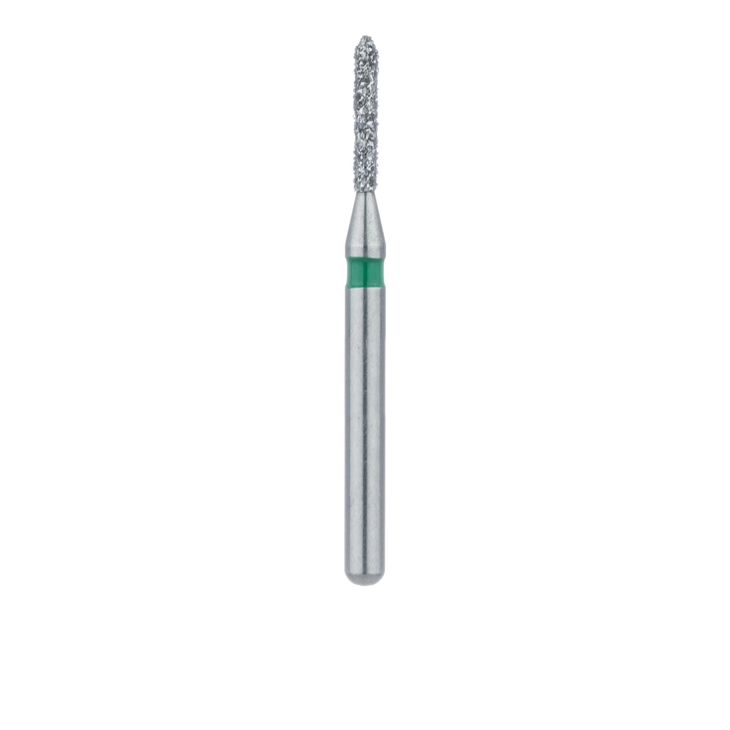 Meisinger 867G-010-FG Coarse Diamond Bur, Torpedo/Cylinder, Bevel End, Friction Grip, 1.0 mm Head Diameter, 6.0 mm Head Length, Green Ring, 5/Pkg thumbnail 2