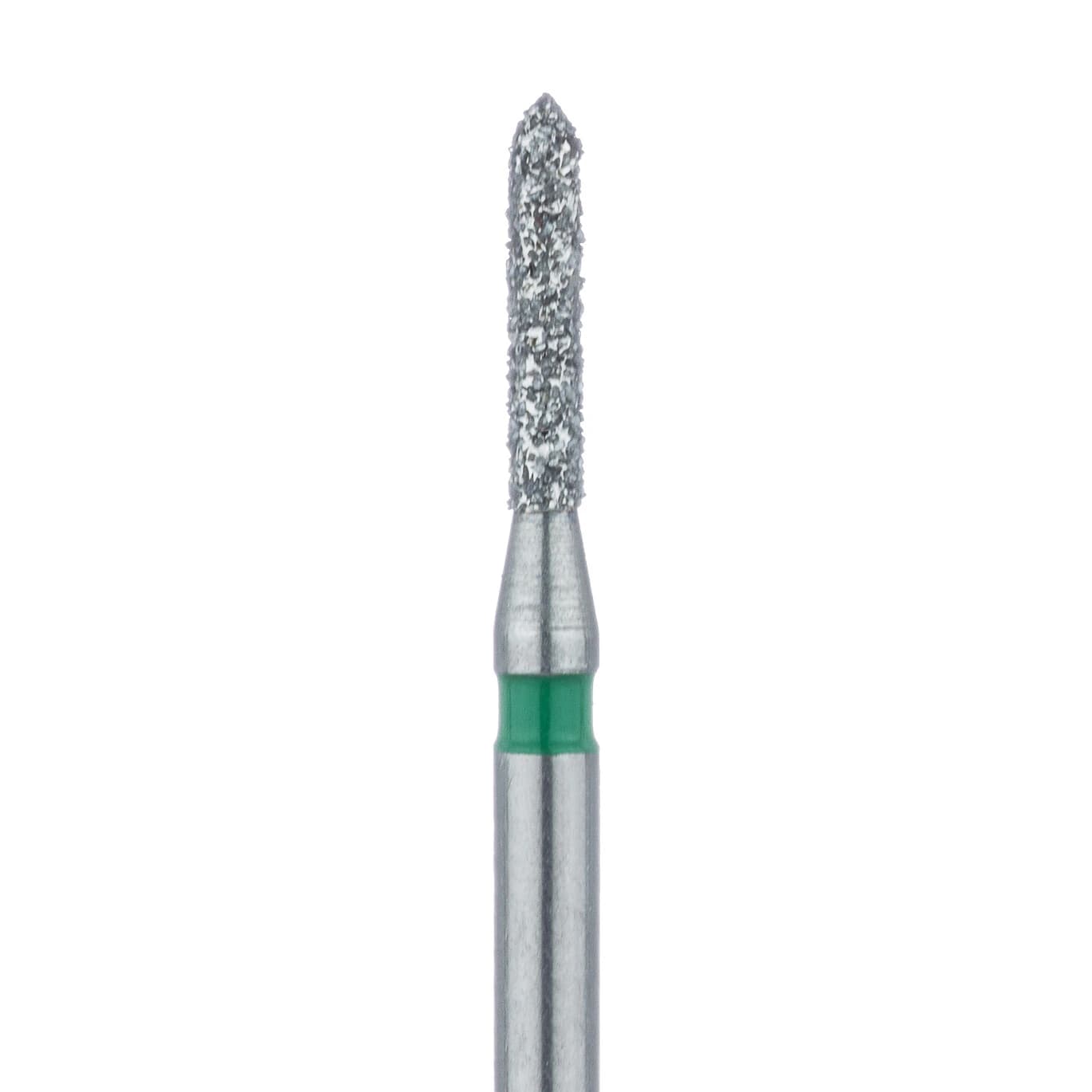 Meisinger 867G-012-FG Coarse Diamond Bur, Torpedo, Friction Grip, 1.2 mm, Green Ring, 5/Pack - Meisinger Diamonds 867G-012-FG Coarse 5/Pk - Image 1