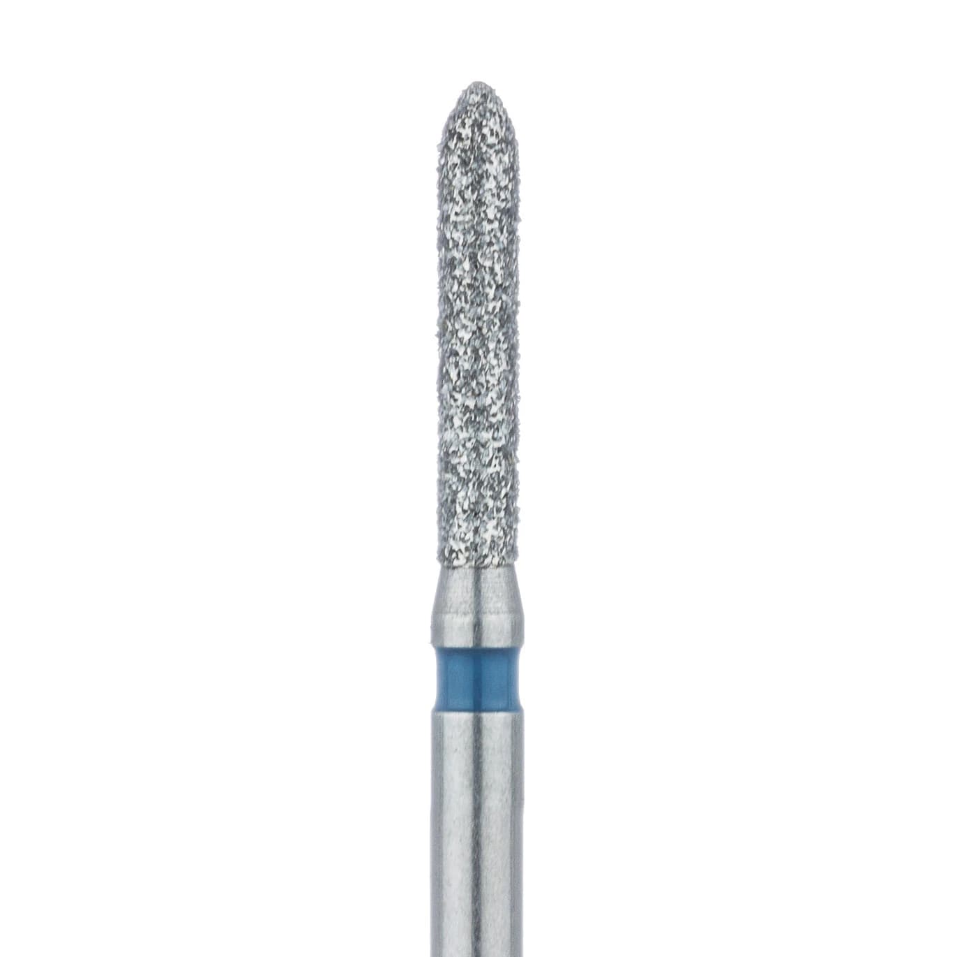 Meisinger Multi-Use Diamond Bur, Friction Grip, Long Torpedo, 868-014-FG, 1.4 mm, Medium Grit, Blue Ring, 5/Pk - Multi-Use Diamond Bur, Friction Grip, Long Torpedo, 868, 1.4 mm, Medium, Blue, 5/Pk, 868-014-FG - Image 1