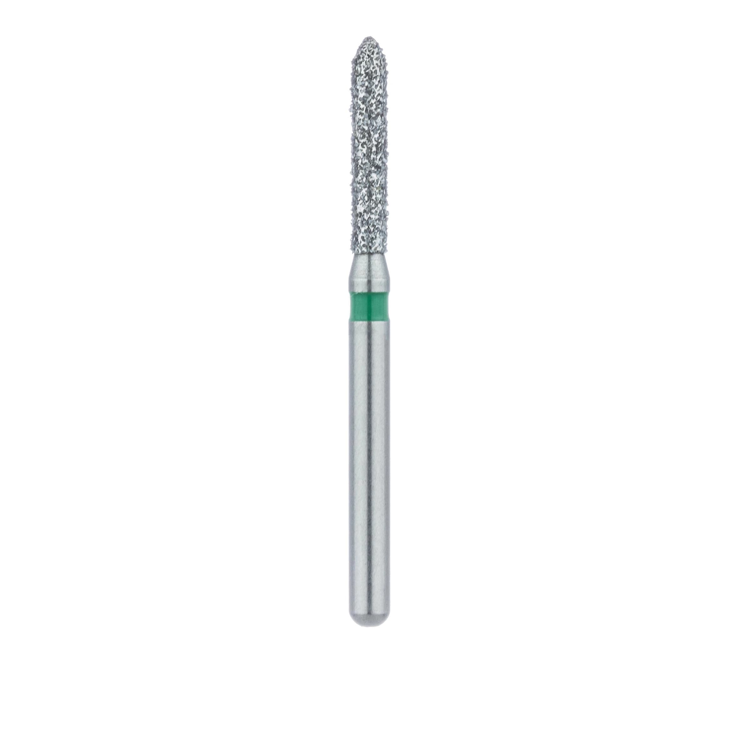 Meisinger 868G-014-FG Diamond Bur, FG, Coarse (Green), Torpedo/Cylinder with Bevel End, 1.4 mm Head Diameter, 8.0 mm Head Length, 5/Pkg thumbnail 2