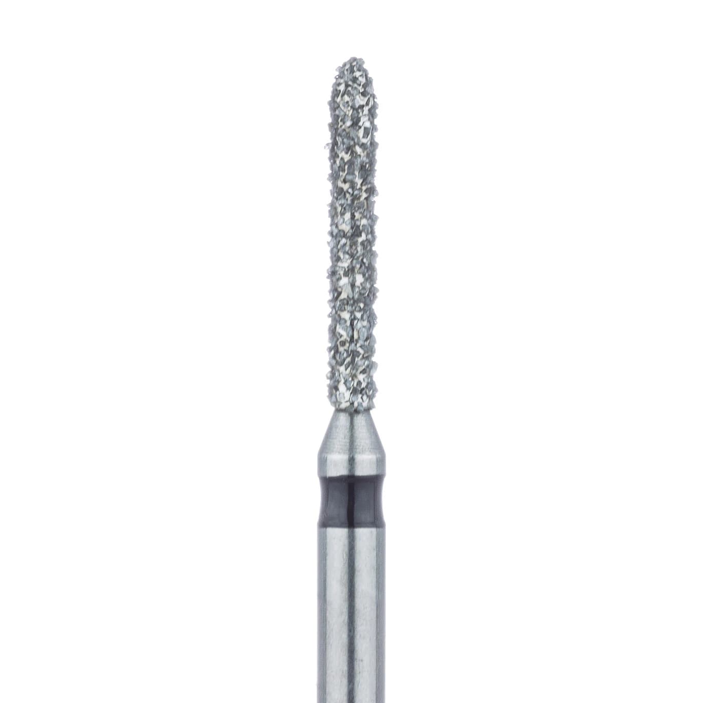 Meisinger 868H-012-SS Diamond Bur, FG Short Shank, Super Coarse (Black), Torpedo/Cylinder, 1.2 mm Head Diameter, 8.0 mm Head Length, 5/Pkg - Diamond Instruments – FGSS, Cylinder, 5/Pkg - Super Coarse, Black, Bevel, 868H-012-SS, 1.2 mm Head Diameter, 8.0 mm Head Length - Image 1