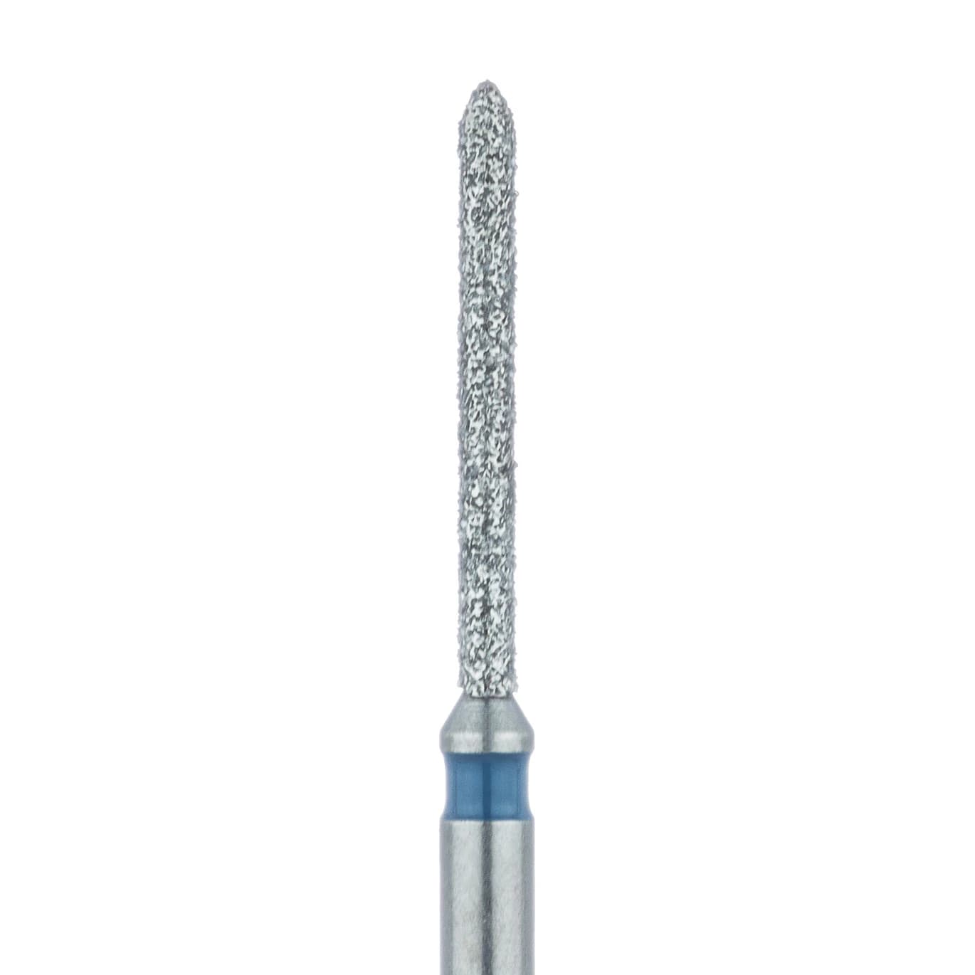 Meisinger 869-010-FG Medium Grit Diamond Bur, Long Torpedo Shape, Friction Grip, 1.0 mm Diameter, 10 mm Working Length, 5/Pack - #869-010 Medium Diamond Bur Long Torpedo FG Pack of 5 - Image 1