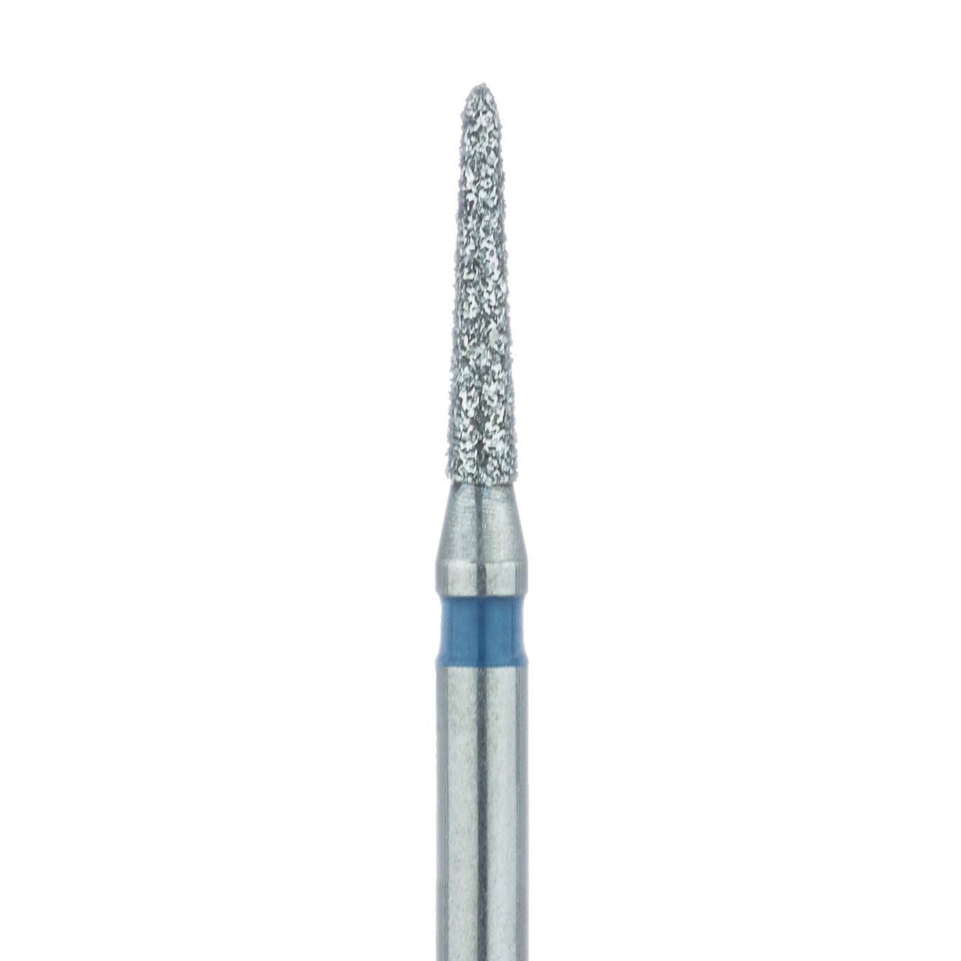 Meisinger 877-012-FG Diamond Bur, Medium Grit, Tapered Torpedo/Cylinder, Bevel End, Friction Grip, 1.2 mm Head Diameter, 6.5 mm Head Length, 5/Pkg - Diamond Instruments – FG, Medium, Blue, Cylinder, Bevel End, 5/Pkg - 877-012-FG, 1.2 mm Head Diameter, 6.5 mm Head Length - Image 1