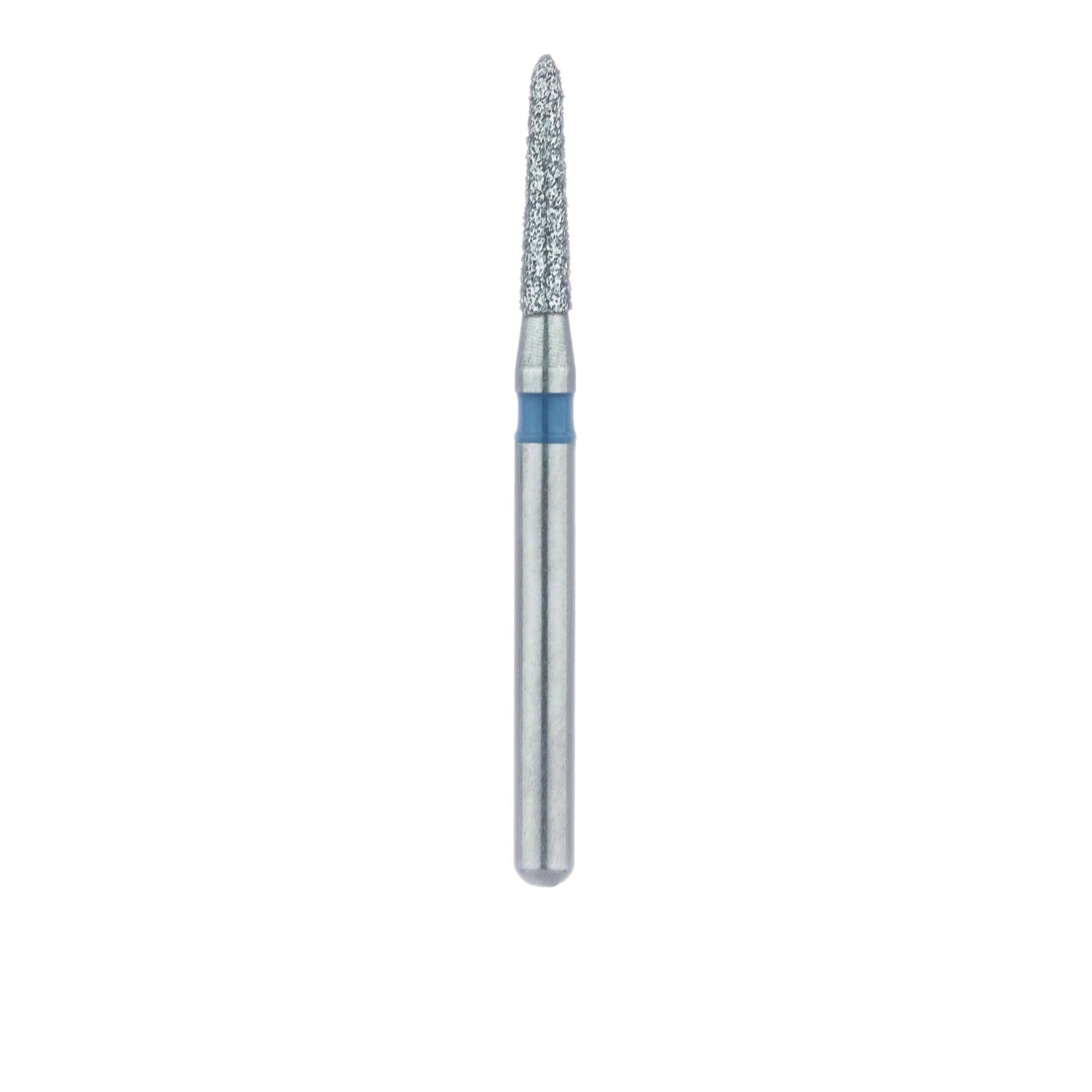 Meisinger 877-014-FG Diamond Bur, Medium Grit, Blue Ring, Tapered Torpedo/Cylinder, Bevel End, Friction Grip, 1.4 mm Head Diameter, 6.5 mm Head Length, 5/Pkg thumbnail 2