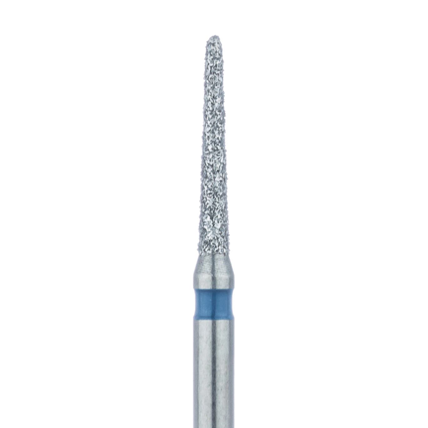 Meisinger 878-012-FG Diamond Bur, Medium Grit, Blue Ring, Tapered Torpedo/Cylinder, Bevel End, 1.2 mm Head Diameter, 8.0 mm Head Length, Friction Grip, 5/Pkg - Diamond Instruments – FG, Medium, Blue, Cylinder, Bevel End, 5/Pkg - 878-012-FG, 1.2 mm Head Diameter, 8.0 mm Head Length - Image 1