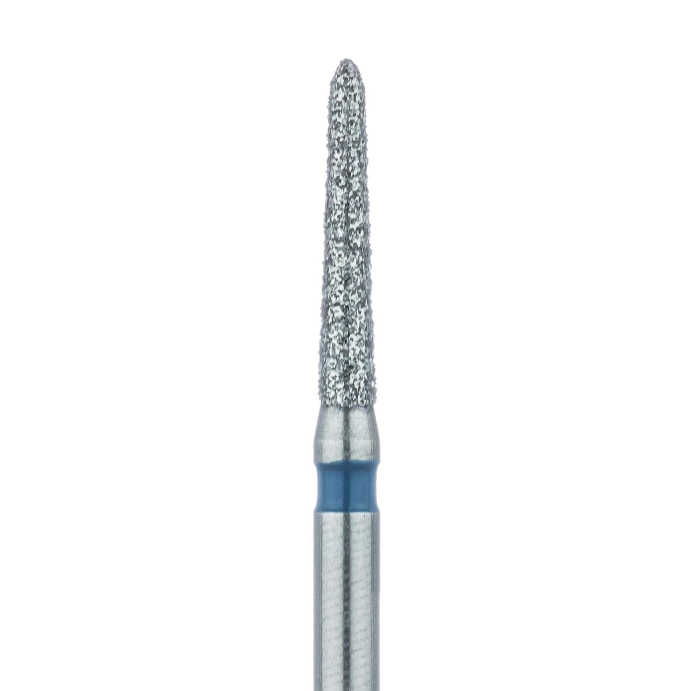 Meisinger 878-014-FG Diamond Bur, FG, Medium Grit, Blue Ring, Tapered Torpedo/Cylinder with Bevel End, 1.4 mm Head Diameter, 8.0 mm Head Length, 5/Pkg - Diamond Instruments – FG, Medium, Blue, Cylinder, Bevel End, 5/Pkg - 878-014-FG, 1.4 mm Head Diameter, 8.0 mm Head Length - Image 1