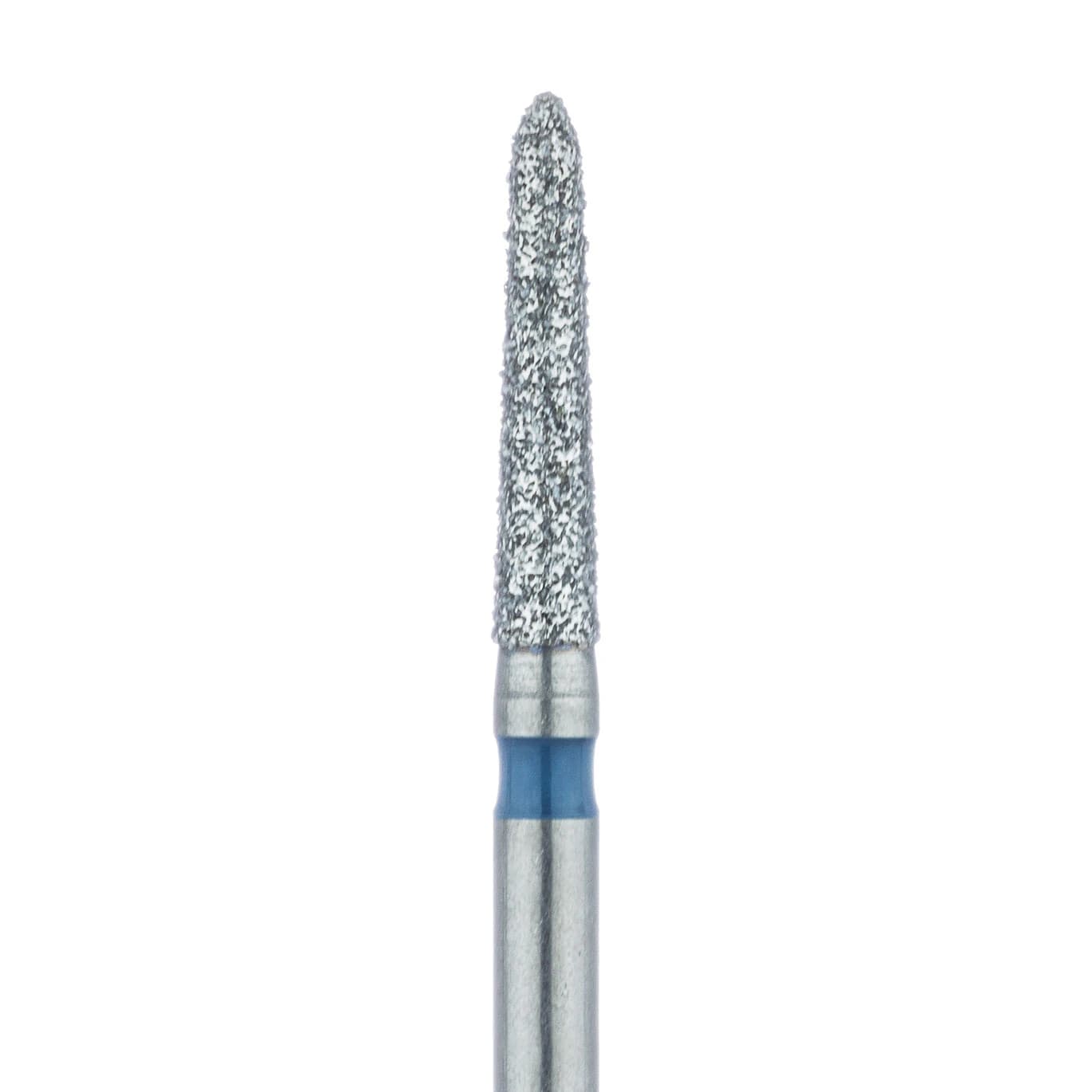 Meisinger 878-016-FG Diamond Bur, Medium Grit, Blue Ring, Tapered Torpedo/Cylinder, Bevel End, Friction Grip, 1.6 mm Head Diameter, 8.0 mm Head Length, 5/Pkg - Diamond Instruments – FG, Medium, Blue, Cylinder, Bevel End, 5/Pkg - 878-016-FG, 1.6 mm Head Diameter, 8.0 mm Head Length - Image 1