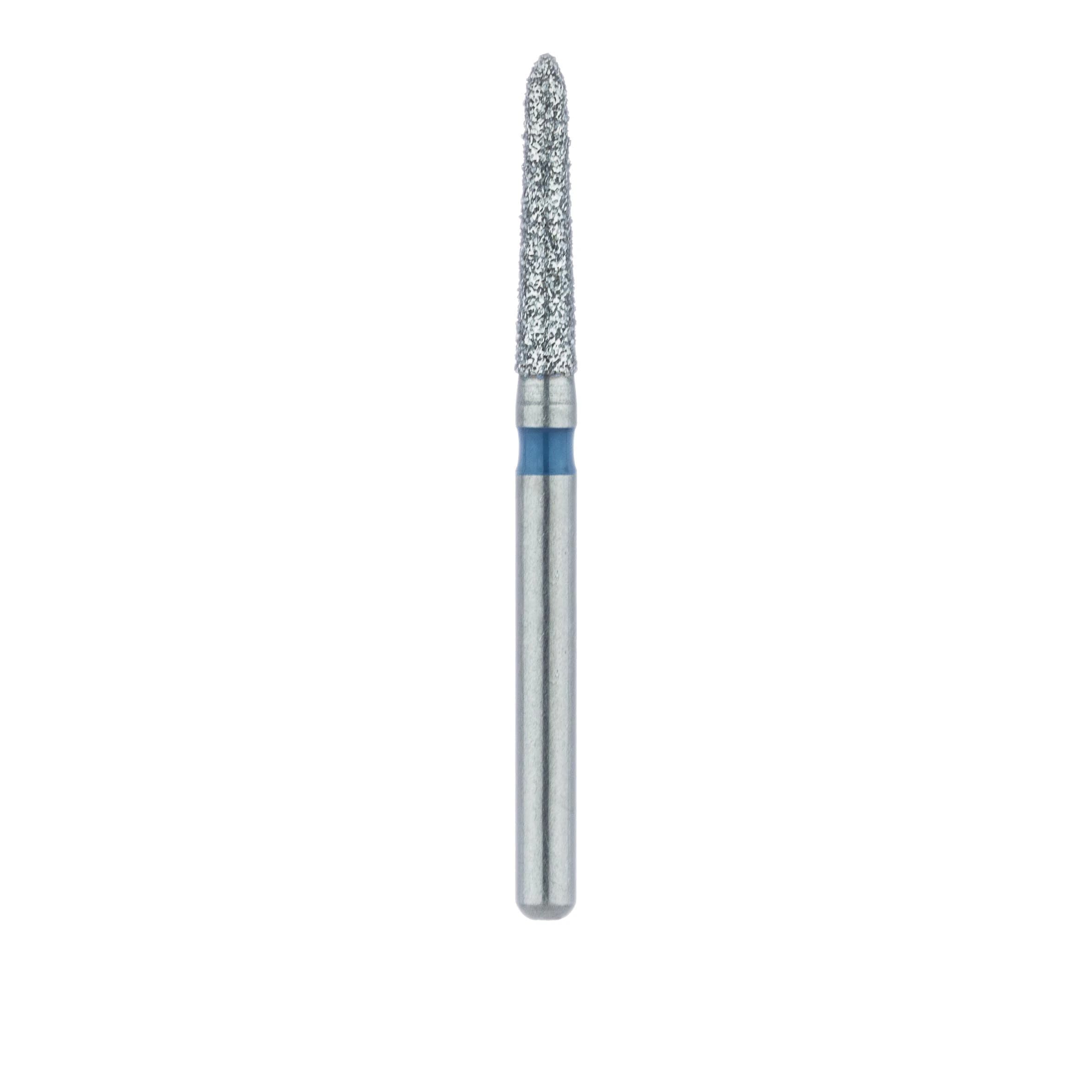 Meisinger 878-016-FG Diamond Bur, Medium Grit, Blue Ring, Tapered Torpedo/Cylinder, Bevel End, Friction Grip, 1.6 mm Head Diameter, 8.0 mm Head Length, 5/Pkg thumbnail 2