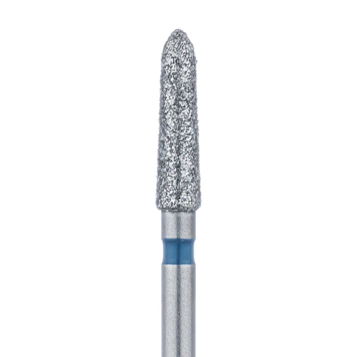 Meisinger 878-021-FG Diamond Bur, FG, Medium Grit, Blue Ring, Cylinder/Bevel End, 2.1 mm Head Diameter, 8.0 mm Head Length, 5/Pkg - Diamond Instruments – FG, Medium, Blue, Cylinder, Bevel End, 5/Pkg - 878-021-FG, 2.1 mm Head Diameter, 8.0 mm Head Length - Image 1