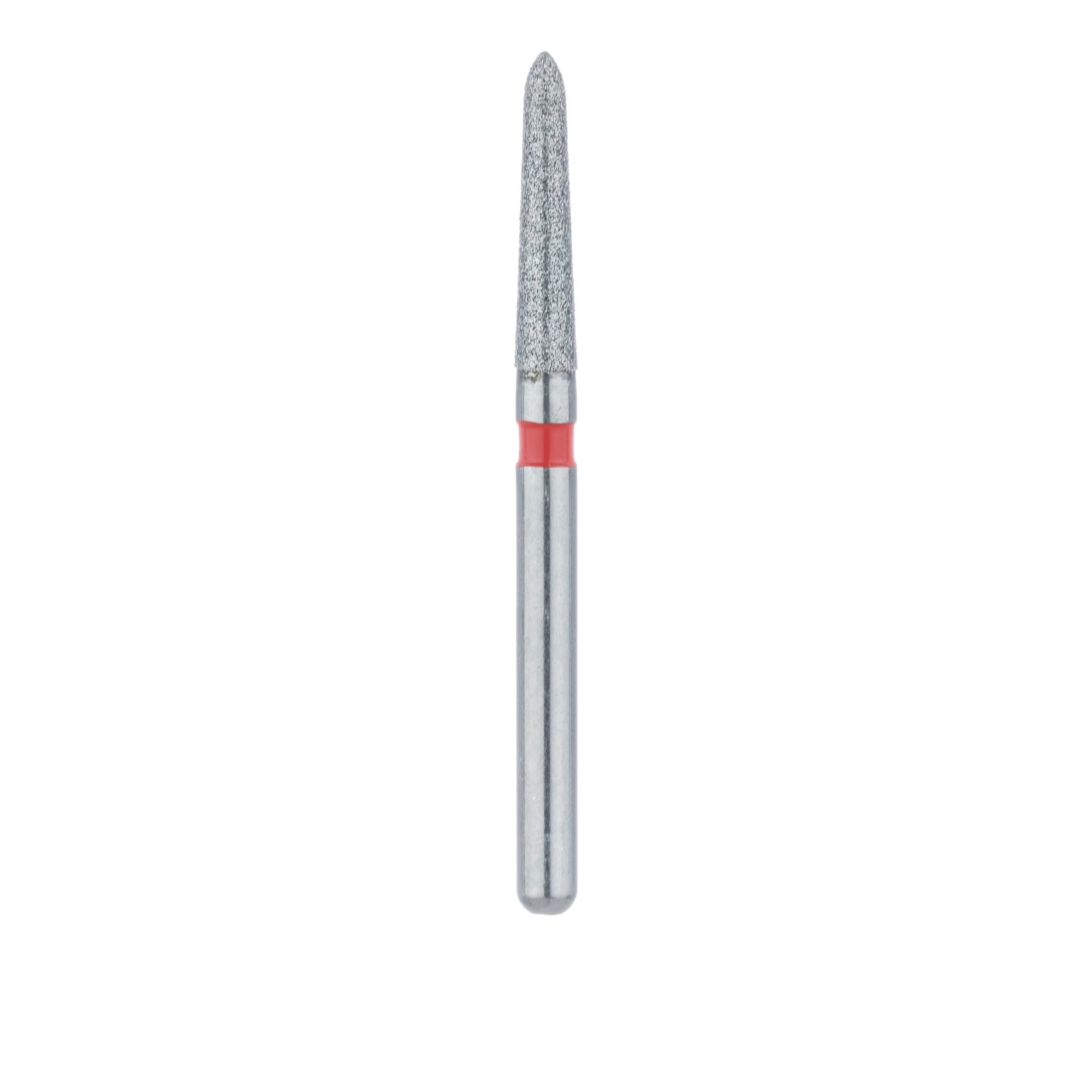 Meisinger 878F-016-FG Fine Grit Diamond Bur, Friction Grip, Cylinder/Torpedo with Bevel End, 1.6 mm Head Diameter, 8.0 mm Head Length, Red Ring, 5/Pkg thumbnail 2