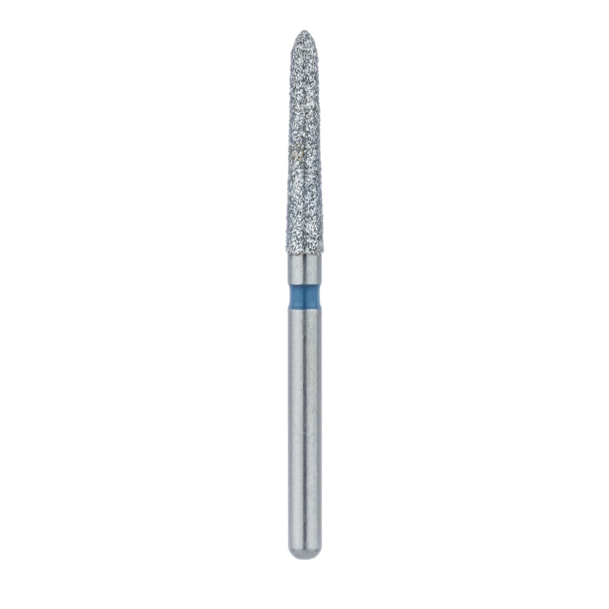 Meisinger 879-018-FG Diamond Bur, Medium Grit, Tapered Torpedo/Cylinder, Bevel End, 1.8 mm Head Diameter, 10.0 mm Head Length, Friction Grip, 5/Pkg thumbnail 2