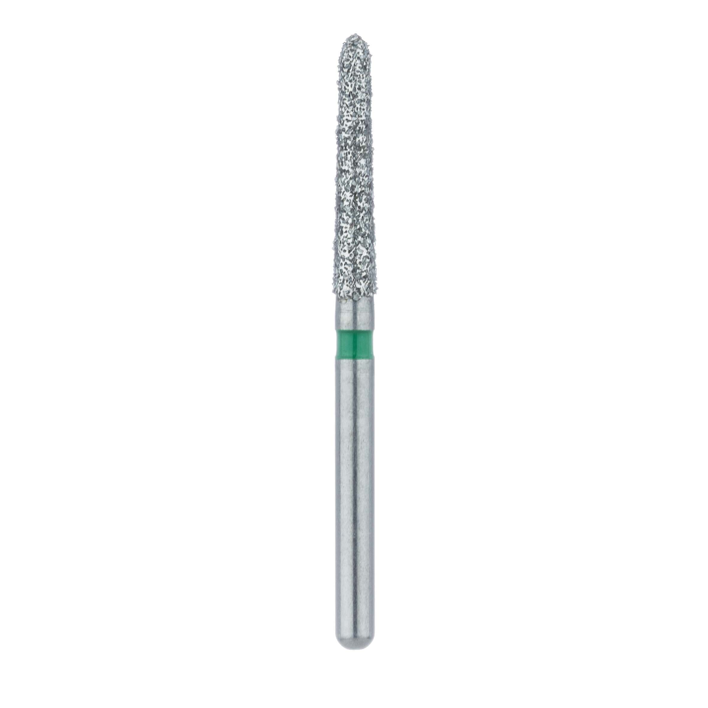 Meisinger 879G-018-FG Coarse Diamond Bur, Friction Grip, Long Modified Chamfer/Torpedo, 1.8 mm Head Diameter, 10 mm Working Length, Green Ring, 5/Pkg thumbnail 2
