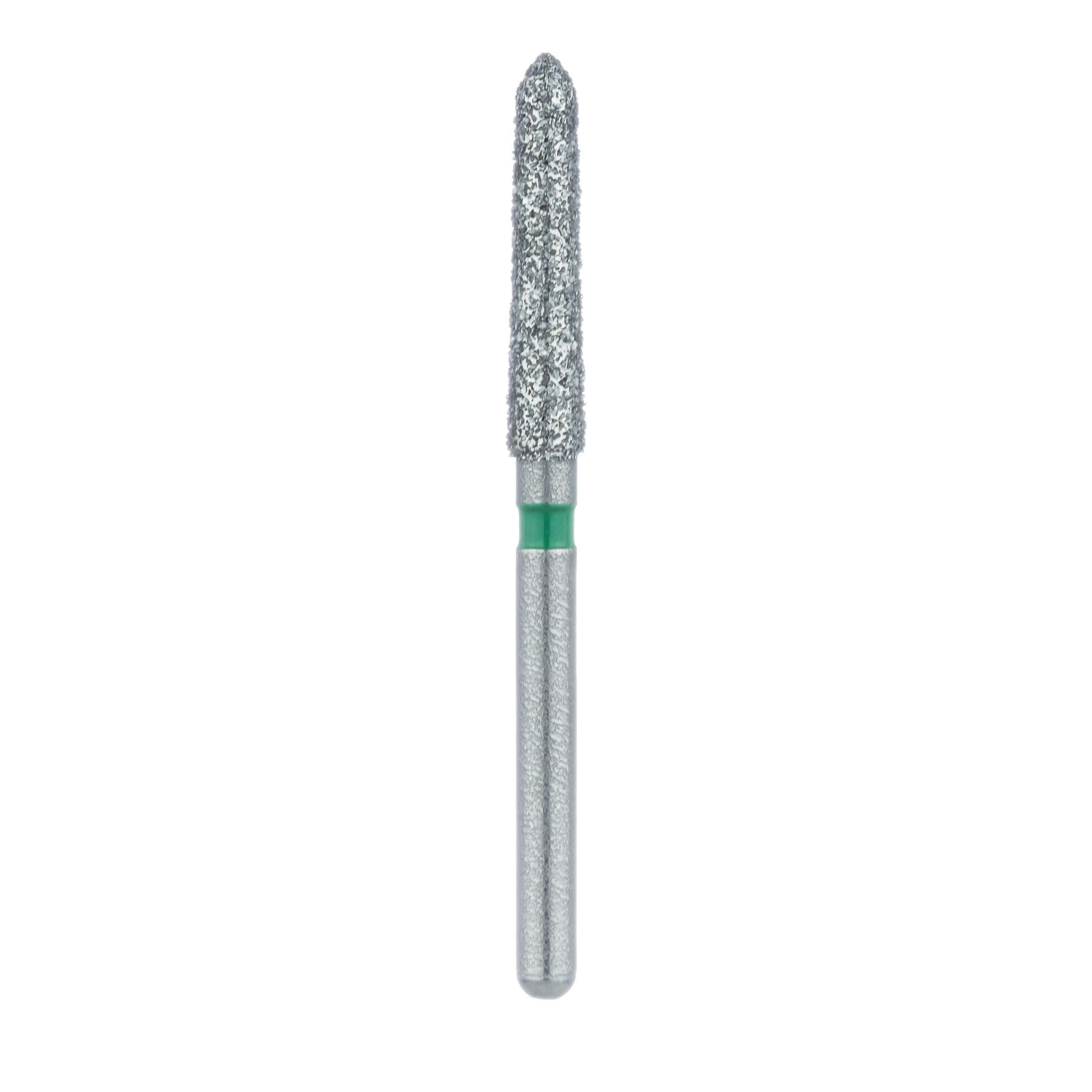 Meisinger 879G-021-FG Coarse Diamond Bur, Friction Grip, 2.1 mm Head Diameter, 10.0 mm Head Length, Green Ring, 5/Pkg thumbnail 2