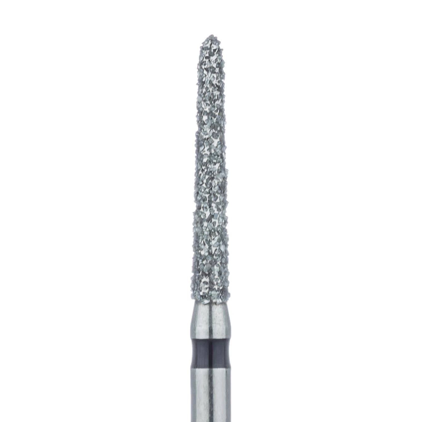 Meisinger 879H-016-FG Diamond Bur, FG, Super Coarse (Black), Tapered Torpedo/Cylinder, 1.6 mm Head Diameter, 10 mm Head Length, 5/Pkg - Diamond Instruments – FG, Super Coarse, Black, Cylinder, Bevel End, 5/Pkg - 879H-016-FG, 1.6 mm Head Diameter, 10.0 mm Head Length - Image 1
