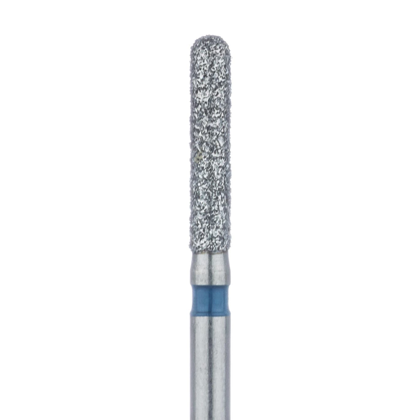 Meisinger Diamond Bur, FG, Medium Grit, Blue Ring, Round End Cylinder, 881-016-FG, 1.6 mm Head Diameter, 8.0 mm Head Length, 5/Pack - Meisinger Diamond, FG, Medium, Blue, Cylinder, 881, Pkg/5 - Image 1