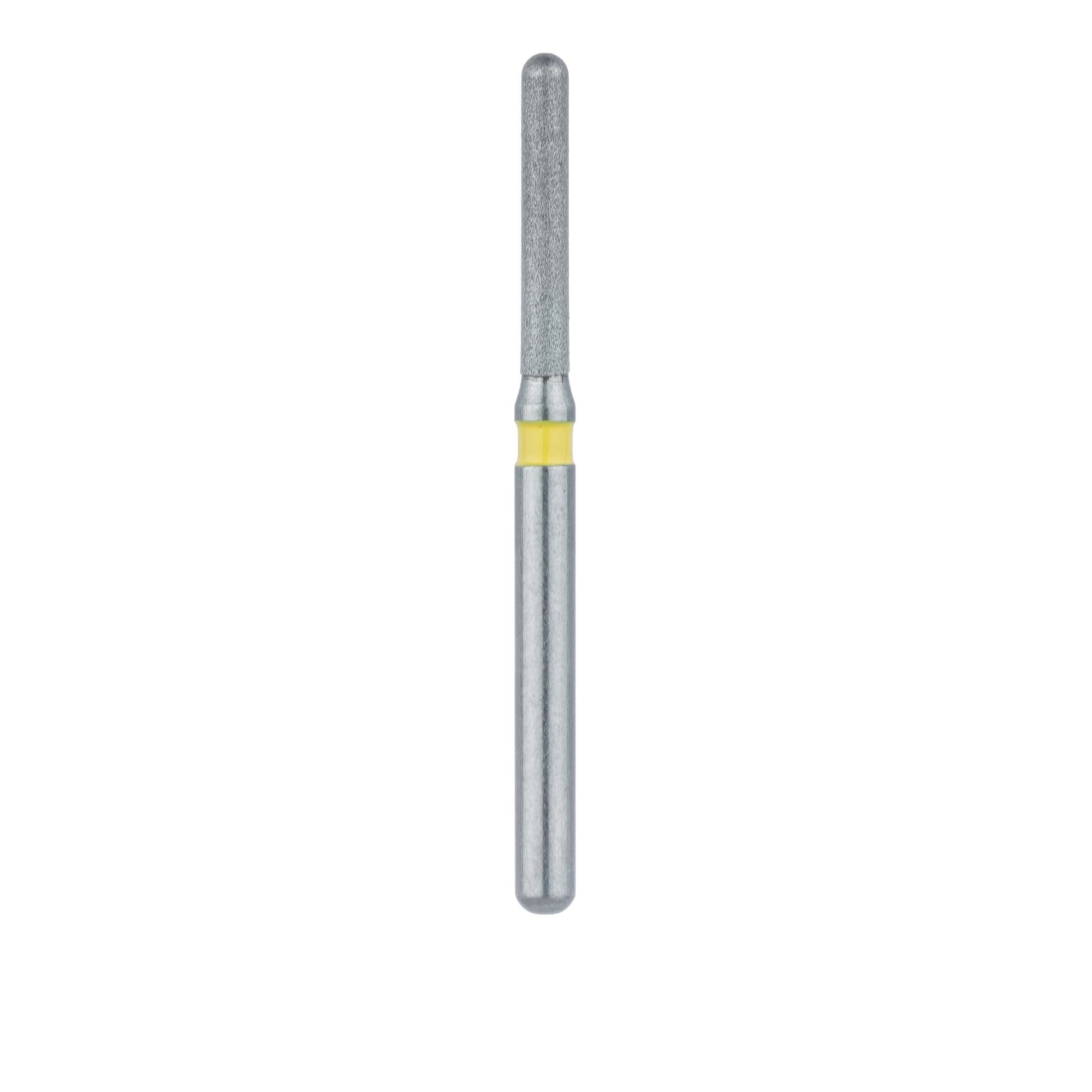 Meisinger 881C-012-FG Extra Fine Diamond Bur, Round End Cylinder, Friction Grip, 1.2 mm Diameter, 8 mm Working Length, Yellow Ring, 5/Pack thumbnail 2