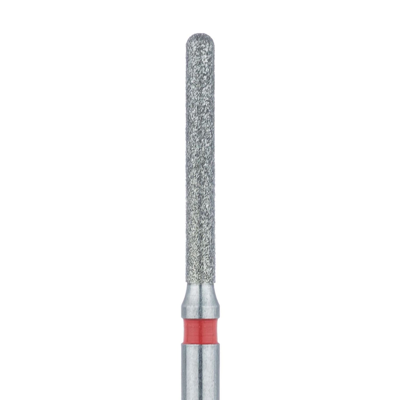 Meisinger 882F-012-FG Fine Diamond Bur, Round End Cylinder, Friction Grip, 1.2 mm Head Diameter, 10 mm Working Length, Red Ring, Pack of 5 - Meisinger Diamond, FG, Fine, Red, Cylinder, 882F-012, Pkg/5 - Image 1
