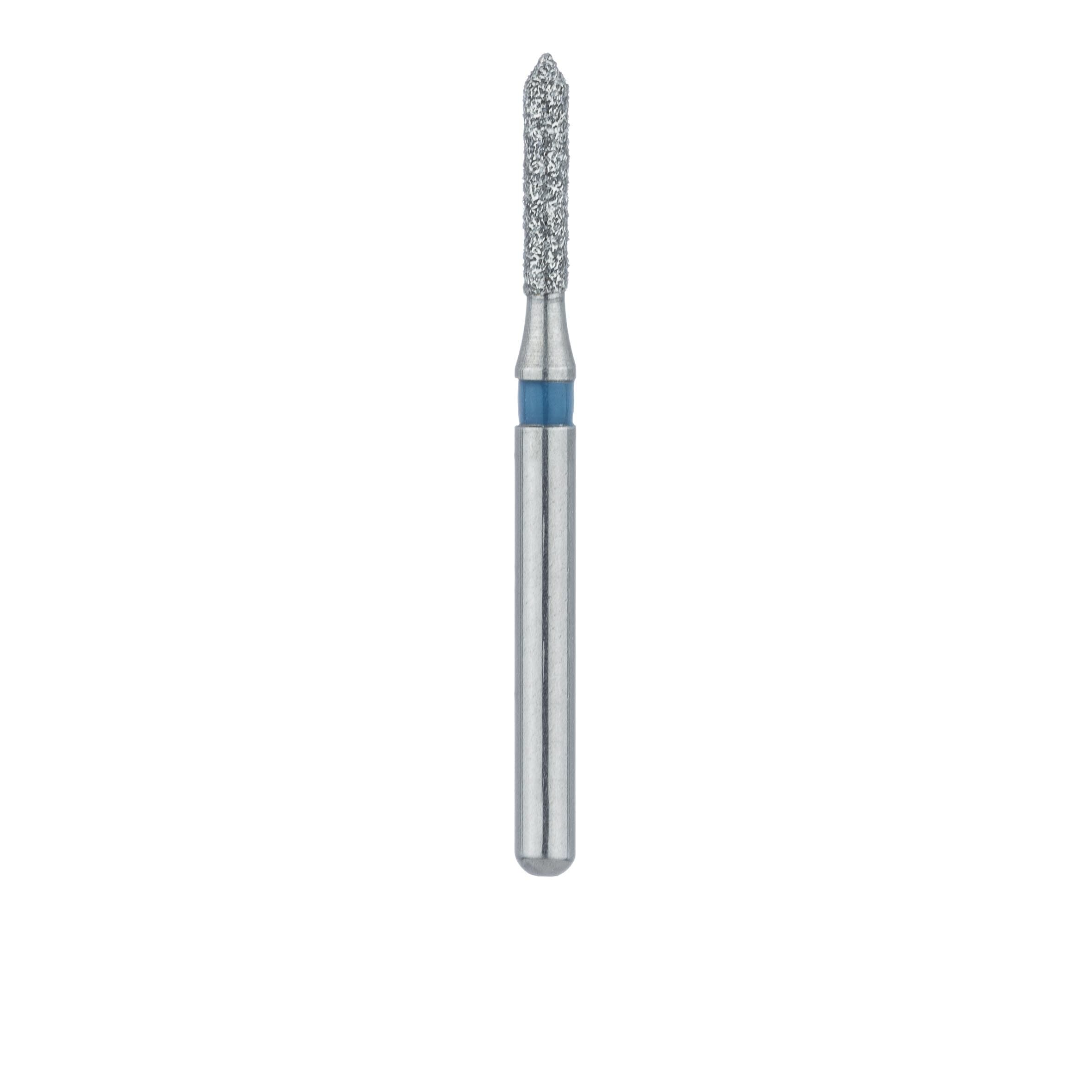 Meisinger 884-012-FG Diamond Bur, Medium Grit, Blue Ring, Pointed Cylinder with Bevel End, Friction Grip, 1.2 mm Head Diameter, 6.0 mm Head Length, 5/Pkg thumbnail 2