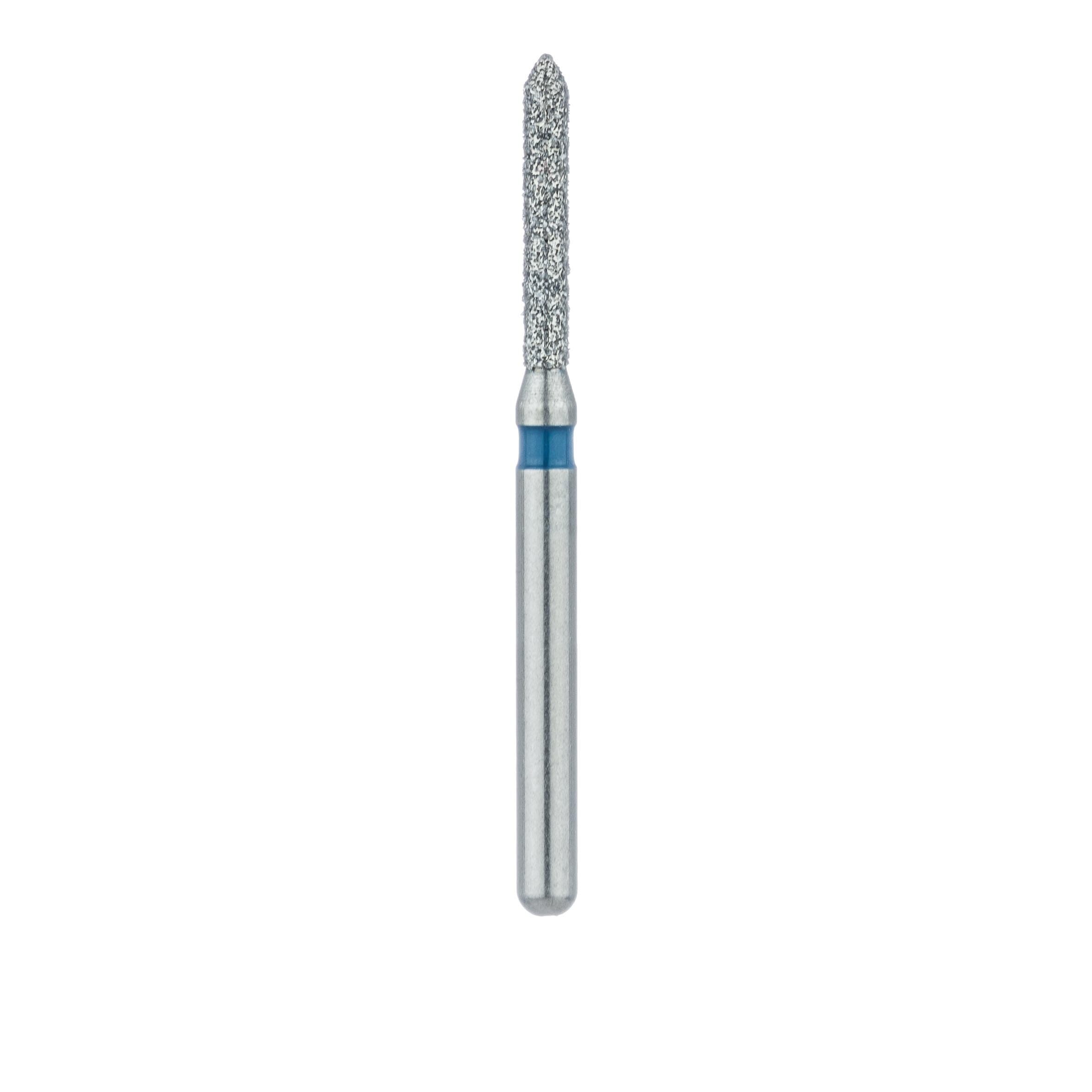 Meisinger 885-012-FG Medium Grit Diamond Bur, Pointed Cylinder, Friction Grip, 1.2 mm Head Diameter, 8 mm Head Length, Blue Ring, 5/Pack thumbnail 2