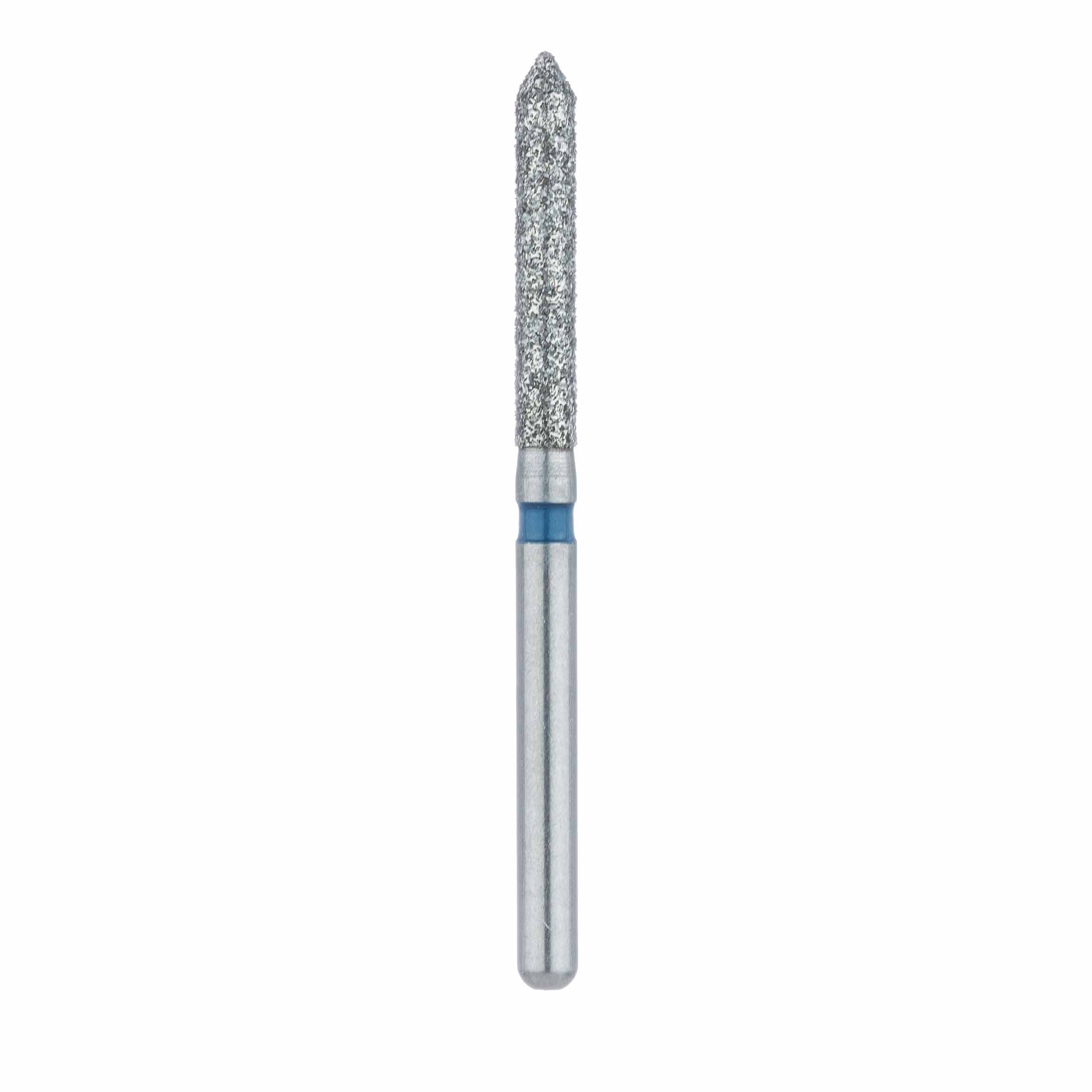 Meisinger Diamond Bur, FG, Medium Grit, Blue Ring, Pointed Cylinder (Bevel Tip), 886-016, 1.6 mm Diameter, 10 mm Head Length, Pack of 5 thumbnail 2