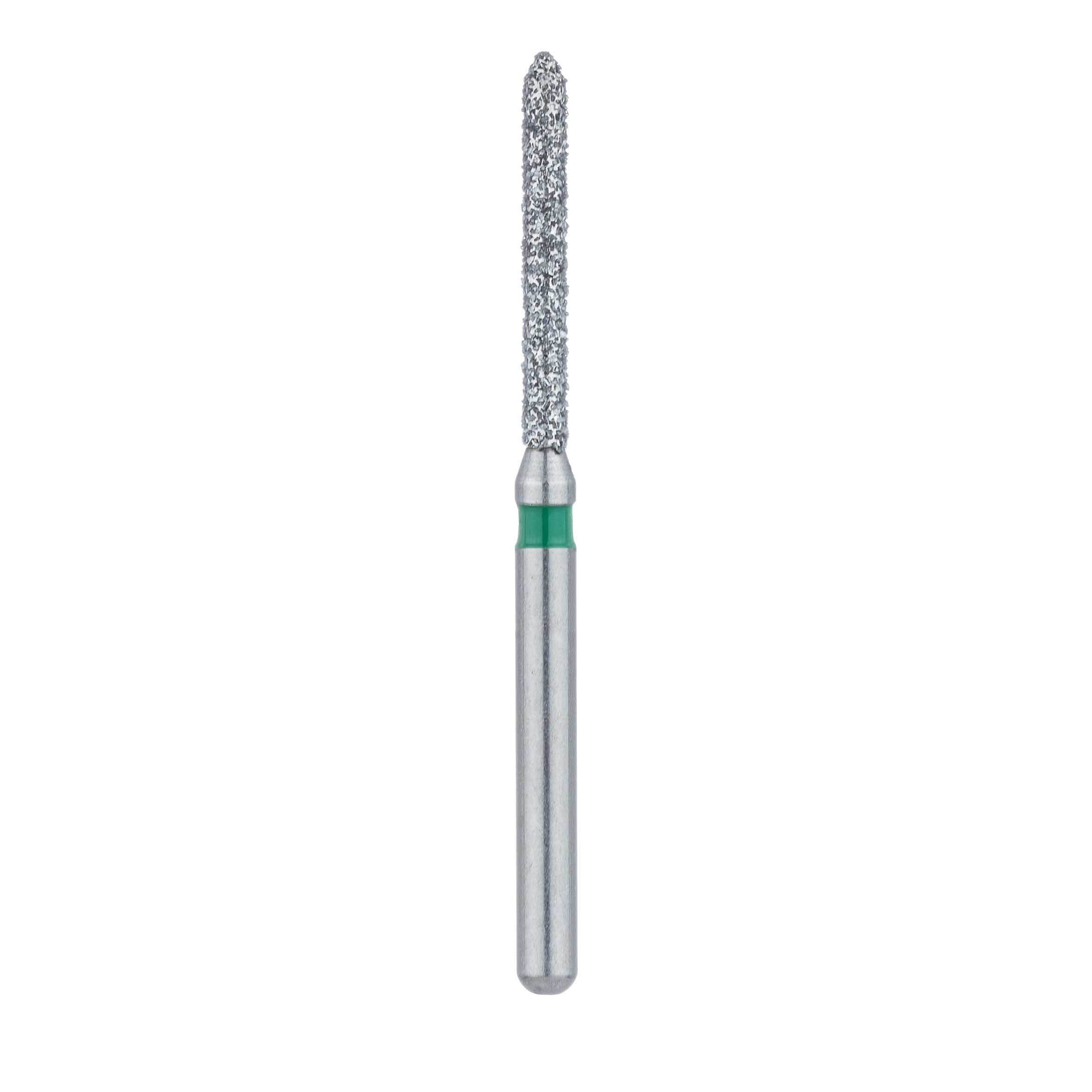 Meisinger 886G-012-FG Coarse Diamond Bur, Friction Grip, Beveled Cylinder, 1.2 mm Head Diameter, 10 mm Working Length, Green Ring, 5/Pack thumbnail 2