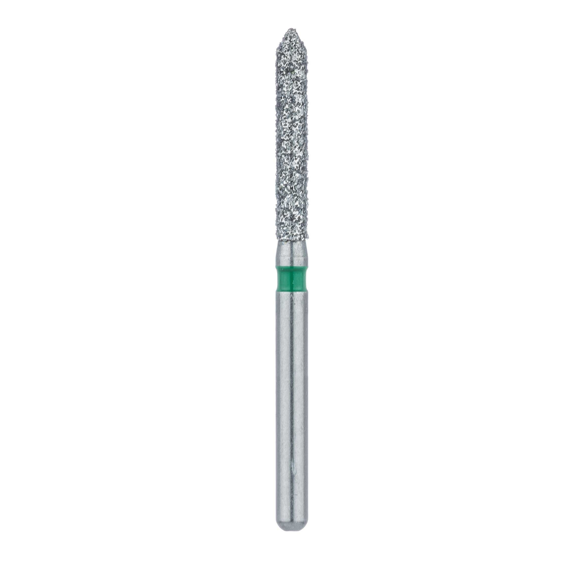 Meisinger Diamond Bur FG Coarse Green Cylinder with Bevel Tip, 1.6 mm Head Diameter, 10 mm Working Length, 886G-016, Pack of 5 thumbnail 2