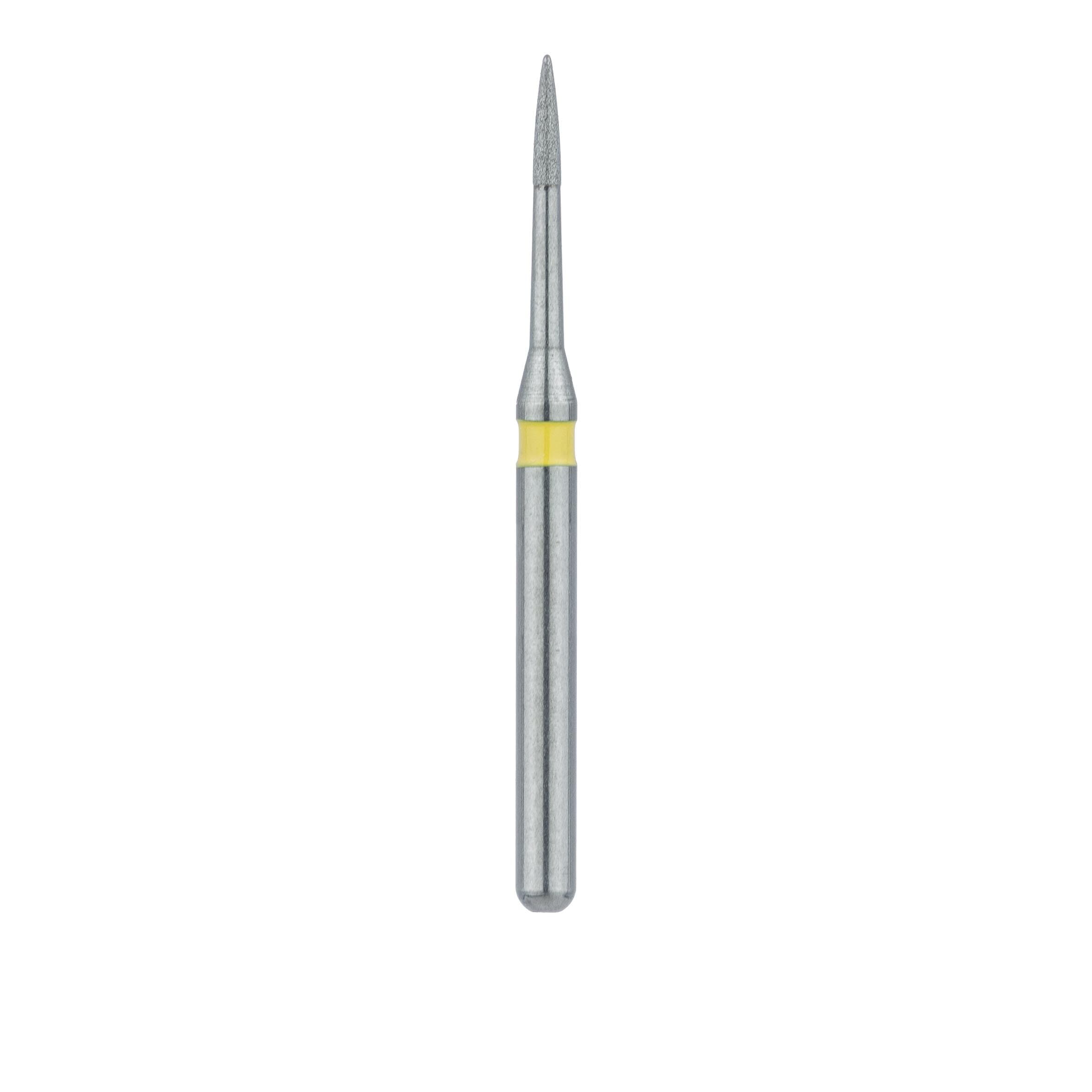Meisinger Multi-Use Diamond Bur, FG, Short Flame, #889LC, 0.9 mm, Extra Fine, Yellow, 5/Pk, 889LC-009-FG thumbnail 2