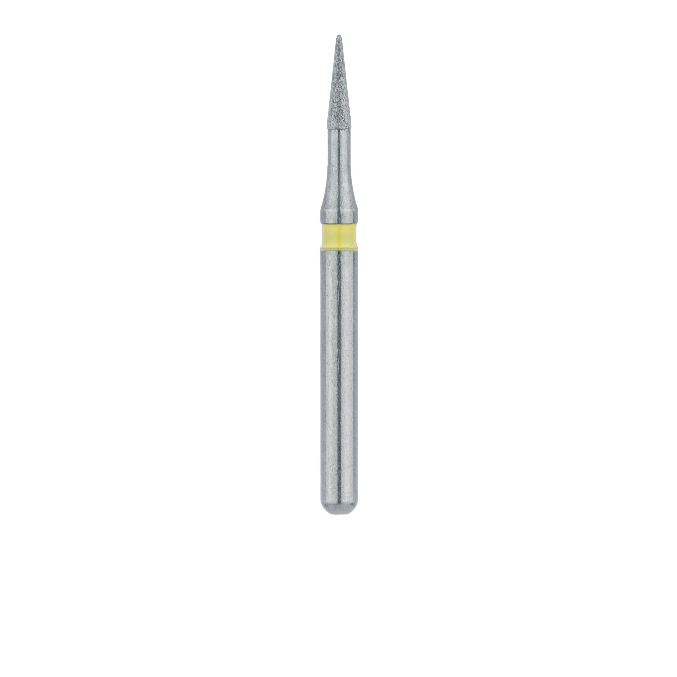Meisinger 890C-010-FG Multi-Use Diamond Bur, Extra Fine (Yellow), Needle Shape, 1.0 mm Head Diameter, 4.0 mm Working Length, Friction Grip, 5/Pack thumbnail 2