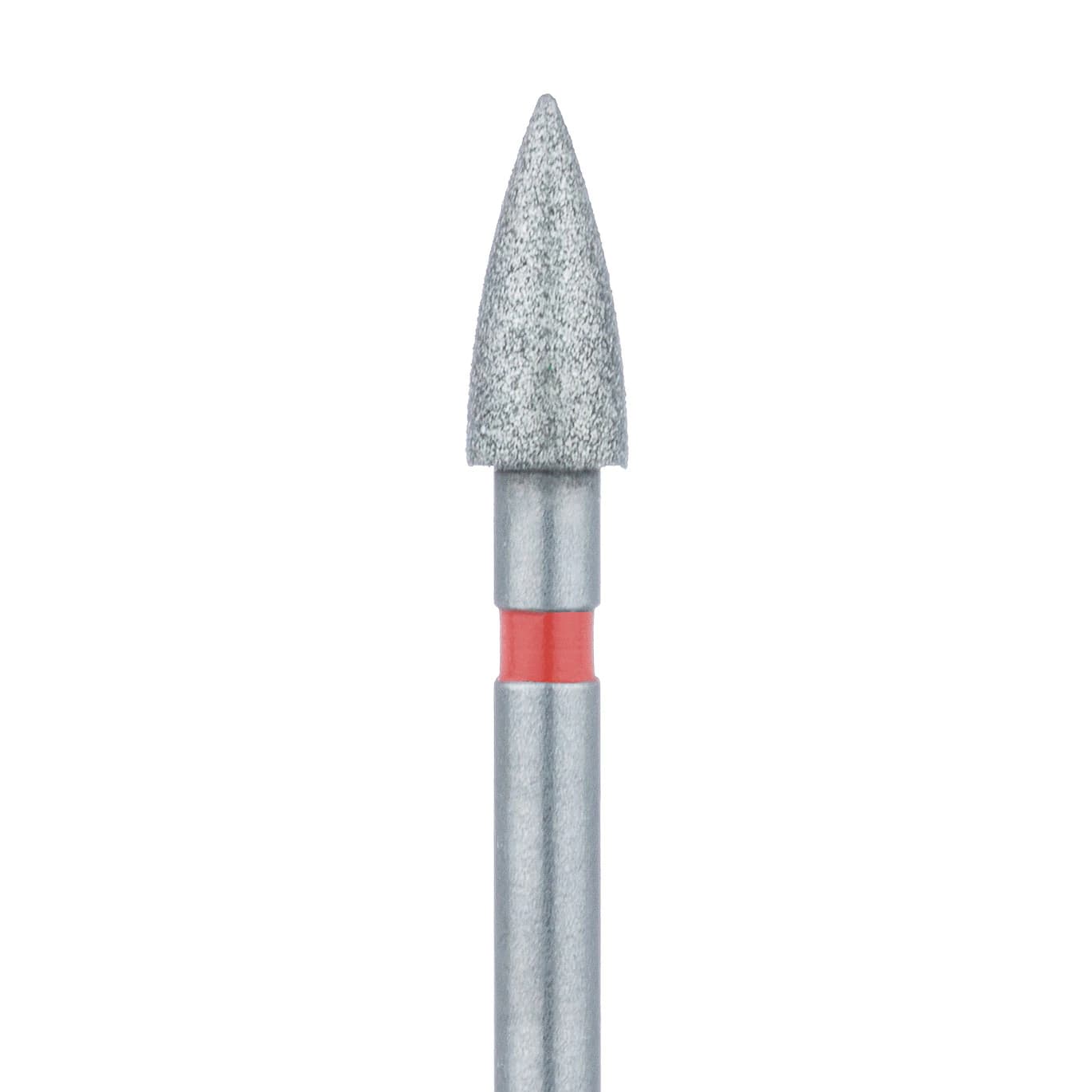 Meisinger Multi-Use Diamond Bur, FG, Flame, #896F, 2.5 mm, Fine Grit, Red Ring, 5/Pk, 896F-025-FG - Meisinger Multi-Use Diamond Burs, FG, Flame, # 896F, 2.5 mm, Fine, Red, 5/Pk, 896F-025-FG - Image 1