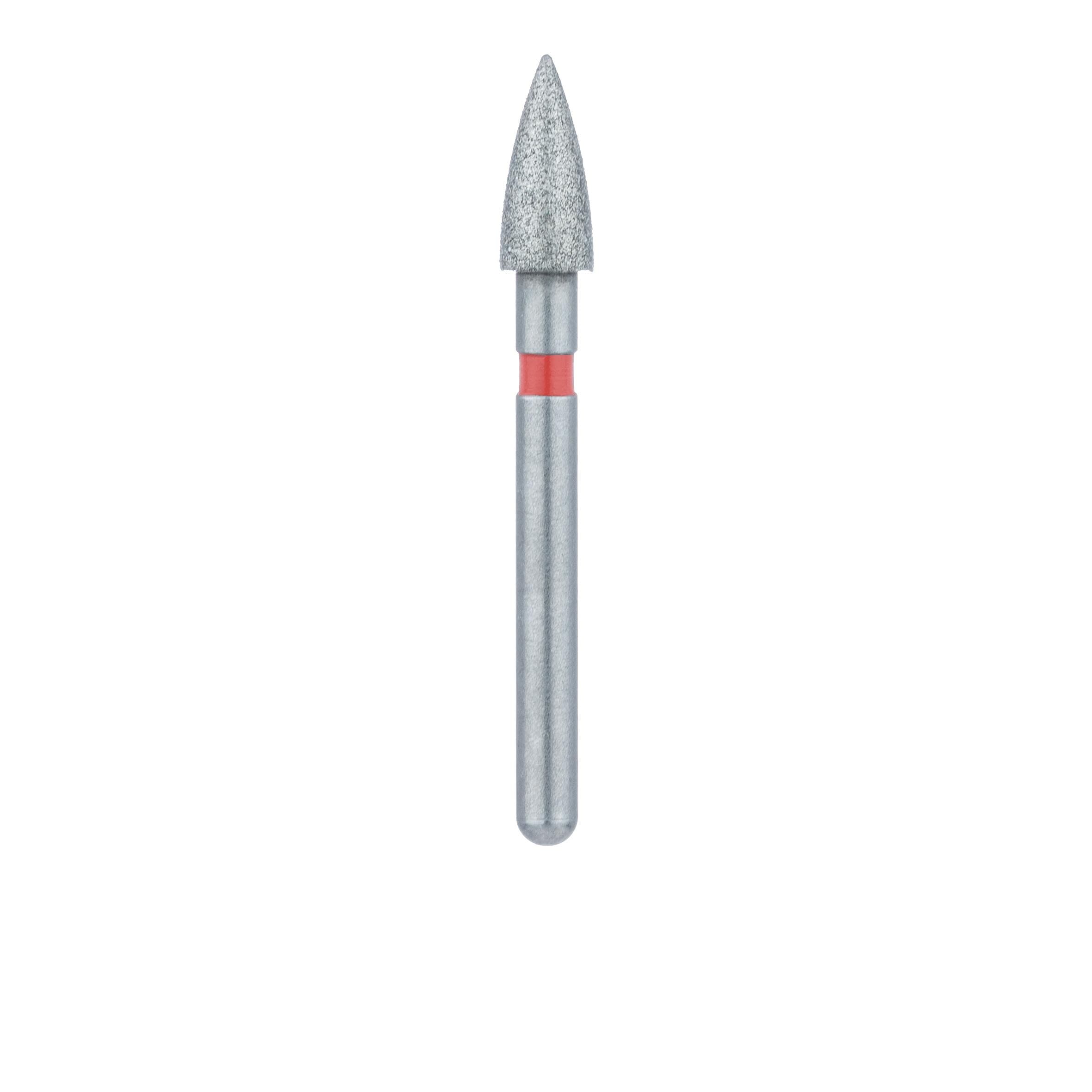 Meisinger Multi-Use Diamond Bur, FG, Flame, #896F, 2.5 mm, Fine Grit, Red Ring, 5/Pk, 896F-025-FG thumbnail 2