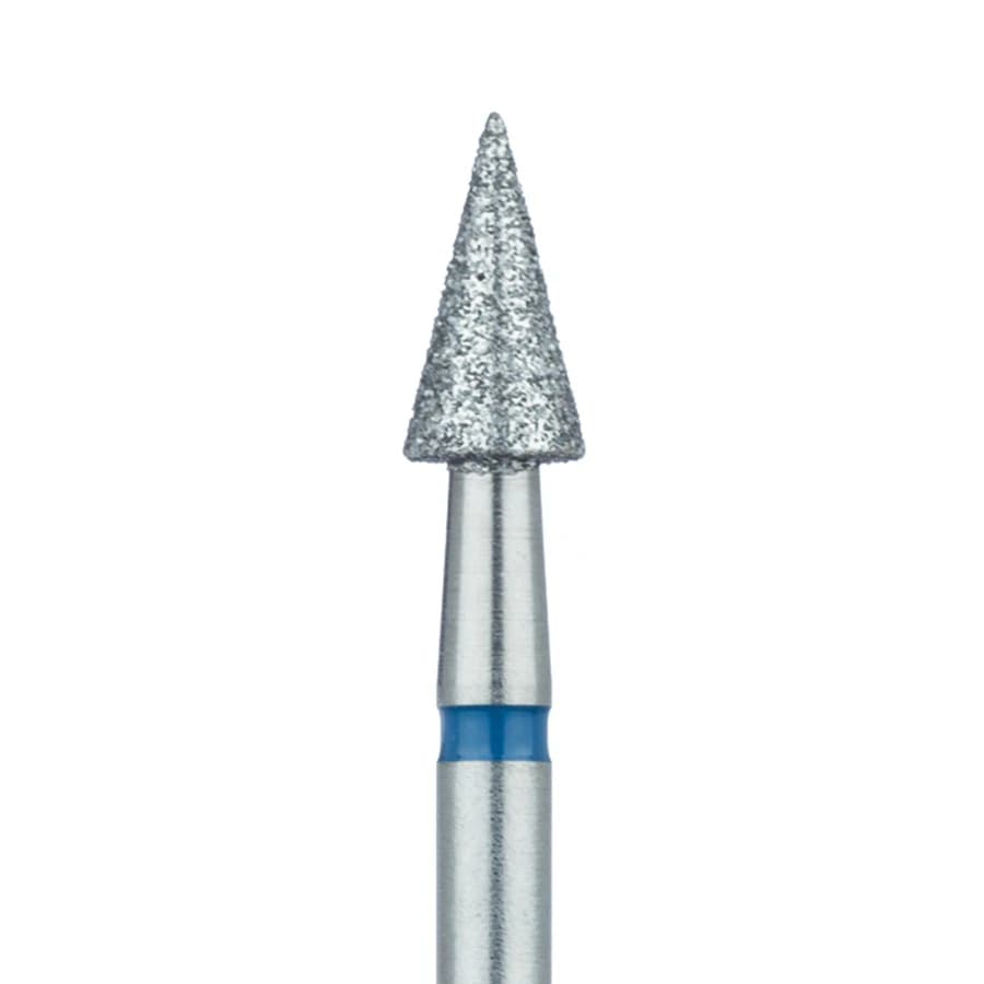 Meisinger 898-037-HP Multi-Use Diamond Bur, Needle/Tapered Shape, Medium Grit (Blue), 3.7 mm Head, 7 mm Working Length, HP Shank, 2/Pack - Meisinger Diamonds 898-037-HP Medium 2/Pk - Image 1