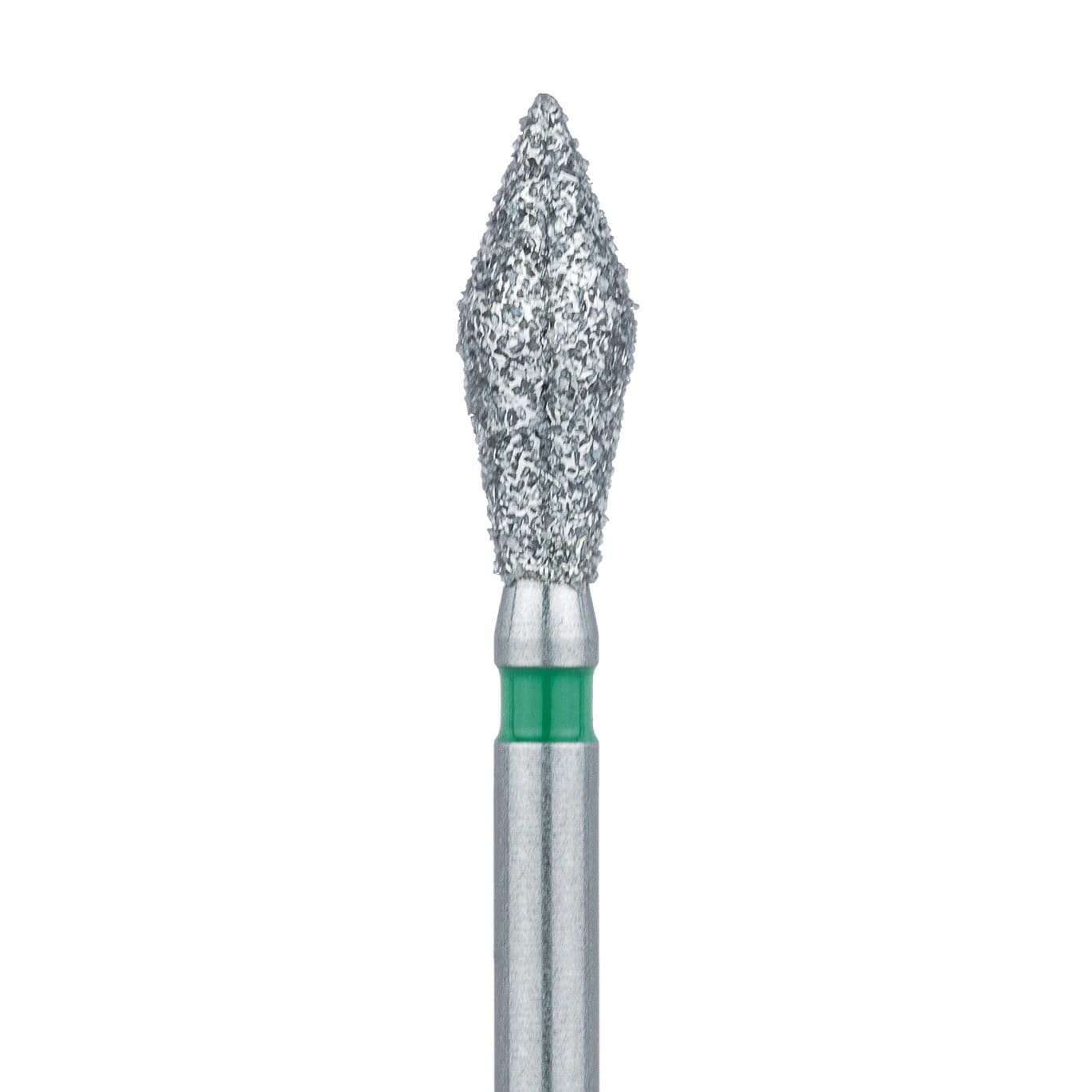 Meisinger 899G-027-FG Coarse Diamond Bur, Modified Football/Barrel Shape, Friction Grip, 2.7 mm Head Diameter, 7.0 mm Head Length, Green Ring, 5/Pack - Meisinger Diamonds 899G-027-FG Coarse 5/Pk - Image 1