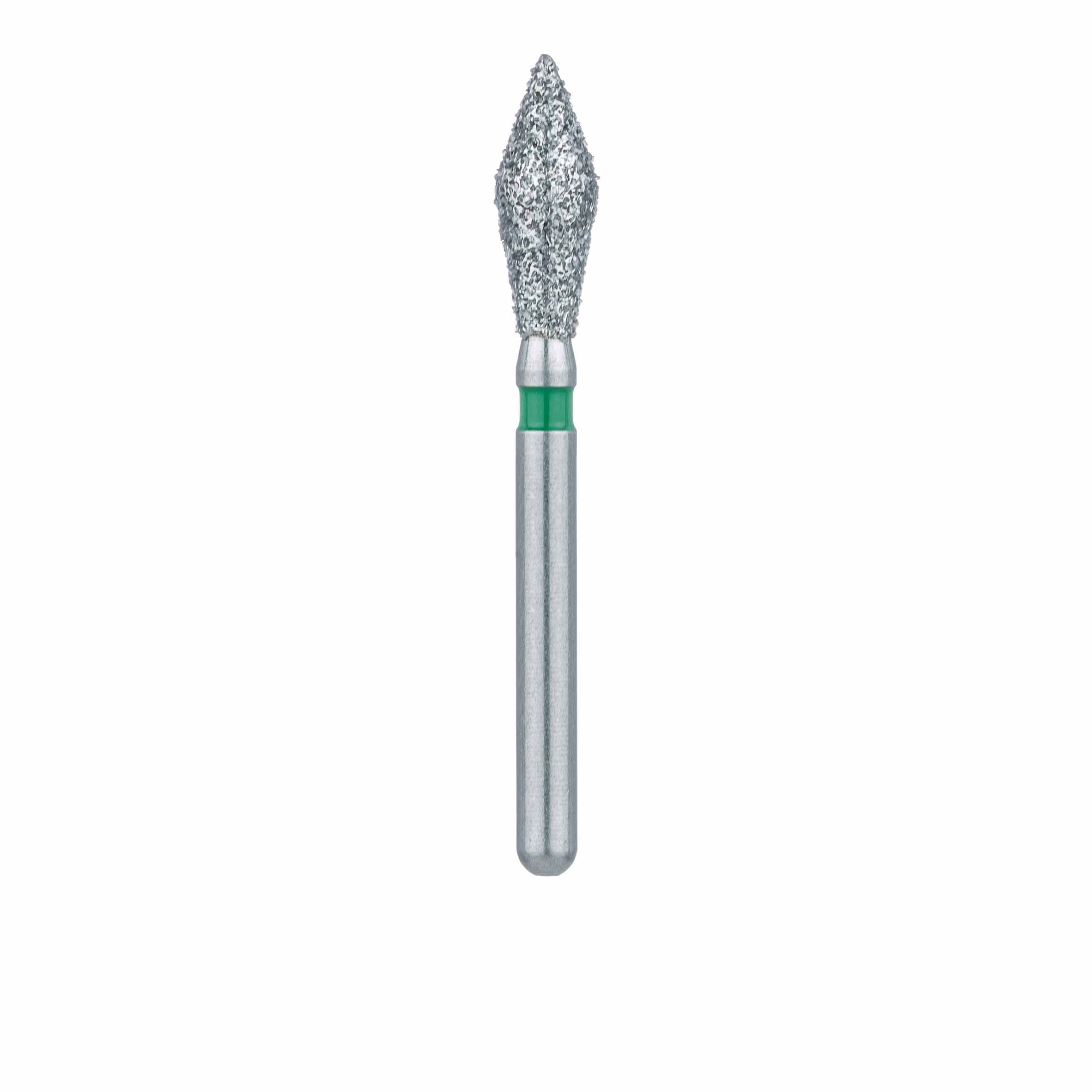 Meisinger 899G-027-FG Coarse Diamond Bur, Modified Football/Barrel Shape, Friction Grip, 2.7 mm Head Diameter, 7.0 mm Head Length, Green Ring, 5/Pack thumbnail 2