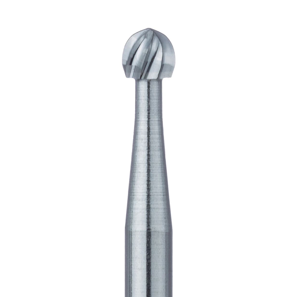 Meisinger Tungsten Carbide Bur HM 1 Round RA, Size #10, 2.7 mm Diameter, 5/Pkg, HM1-027-RA - Tungsten Carbide Burs – HM 1 Round RA, 5/Pkg - Size #10, 2.7 mm Diameter - Image 1