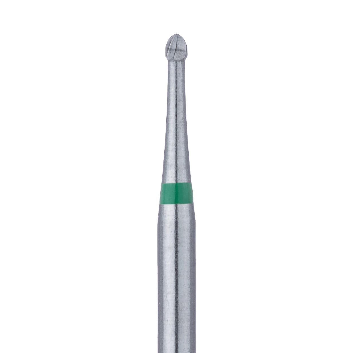 Meisinger Tungsten Carbide Bur HM1S Round FG, #2S, 1.0 mm Diameter, 19 mm Shank, 5/Pkg - Tungsten Carbide Burs – HM1S Round FG, 19 mm Shank Length, 5/Pkg - Bur #2S, 1.0 mm Diameter - Image 1