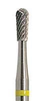 Meisinger Tungsten Carbide Lab Cutter, X-Cut Extra Fine, Pear, HP, 2.3 mm Diameter, 5.5 mm Head Length, Yellow Ring, HM 77EX-023 - Tungsten Carbide Cutters – EX – X-Cut Extra Fine, Yellow Ring - Pear – HM 77EX-023, HP, 2.3 mm Diameter, 5.5 mm Head Length - Image 1