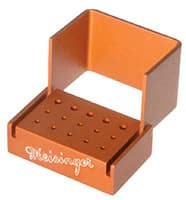 Meisinger Aluminum Bur Block, Orange, 15 Holes, 10 FG/5 RA, Sterilizable, OR100 - Aluminum Bur Block - Image 1